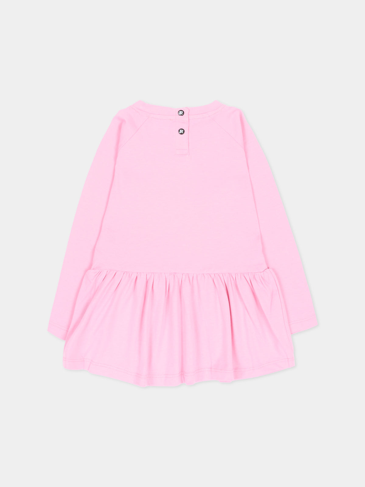 Vestito a manica lunga rosa per neonata con logo,Richmond,RIA26019VE PINK_BEG. PINK BEGONIA