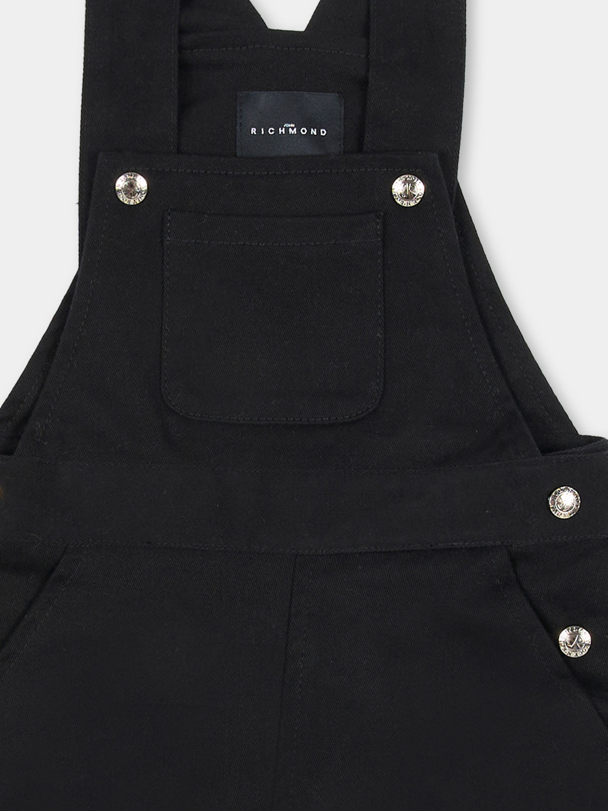 Salopette nera per neonato con logo,Richmond,RIA26117SA BLACK BLACK