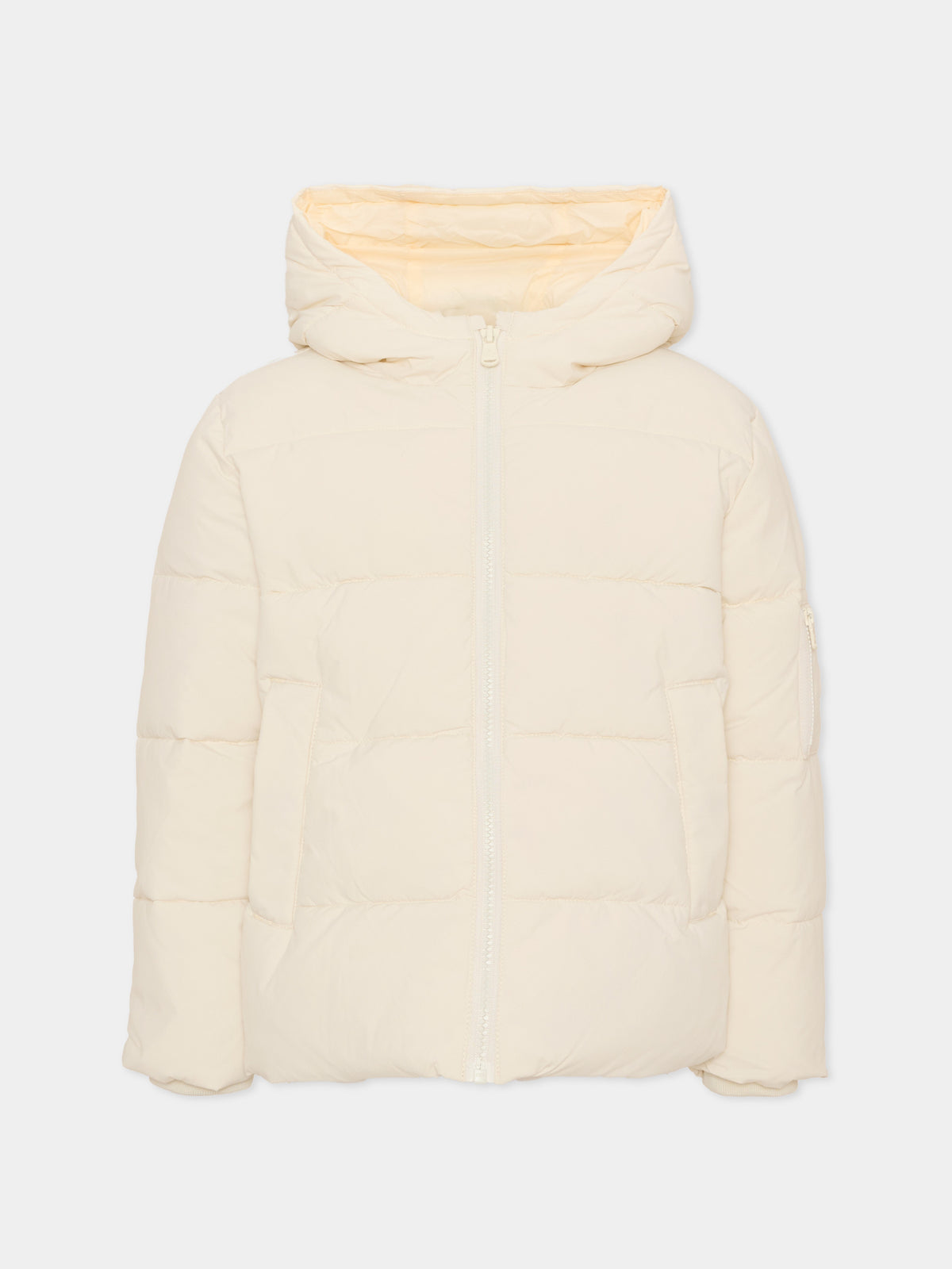 Piumino avorio per bambini con cappuccio,North Sails,NBA26074PI WHITE WINTER