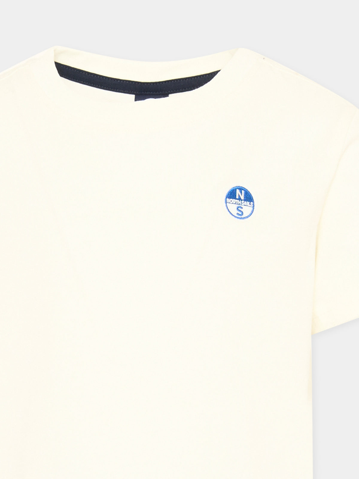 T-shirt a manica corta avorio per bambini con logo,North Sails,NBA26091TS WHITE WINTER