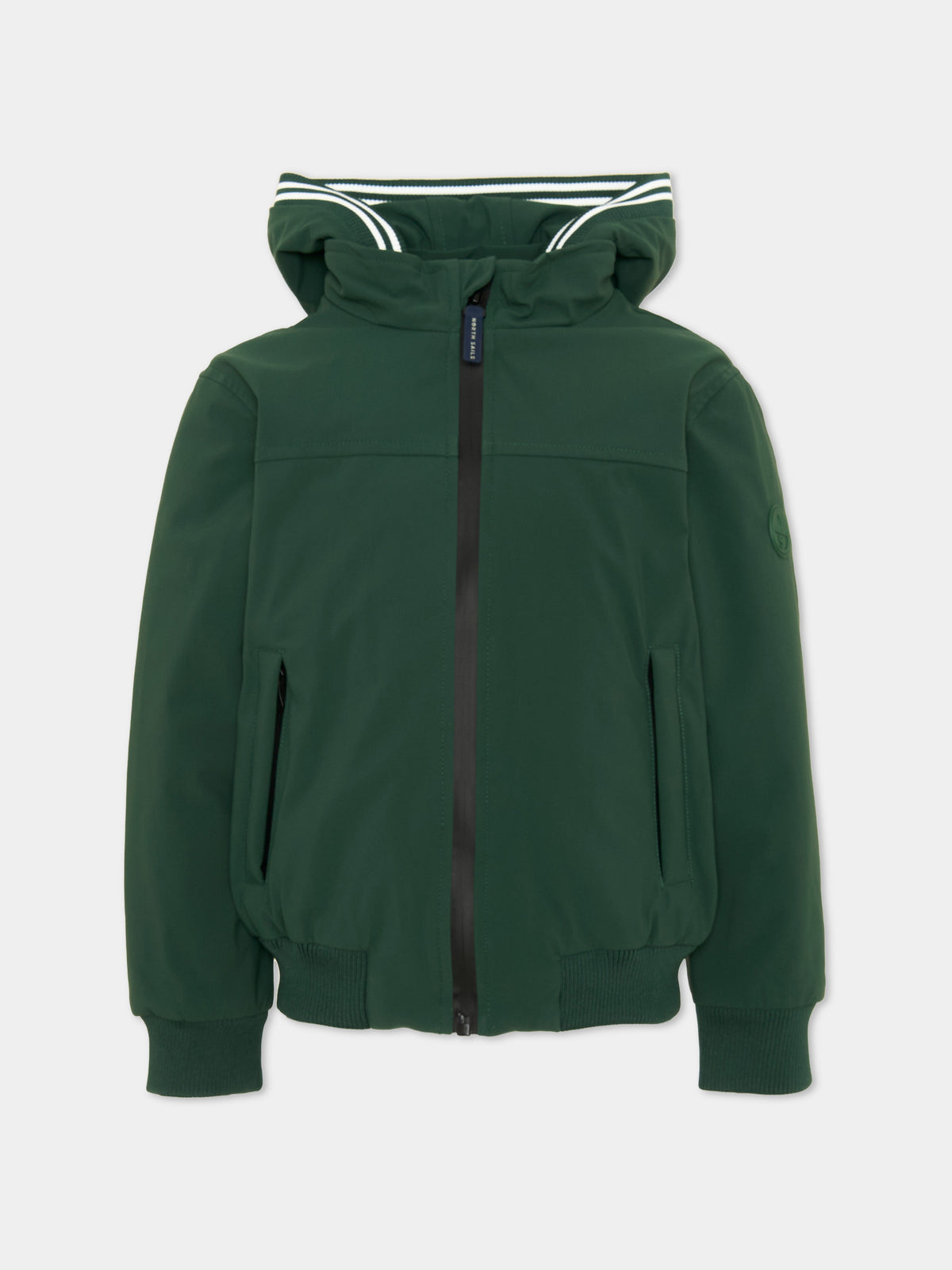 Giubbotto verde per bambino con cappuccio,North Sails,NBA26017GB GREEN