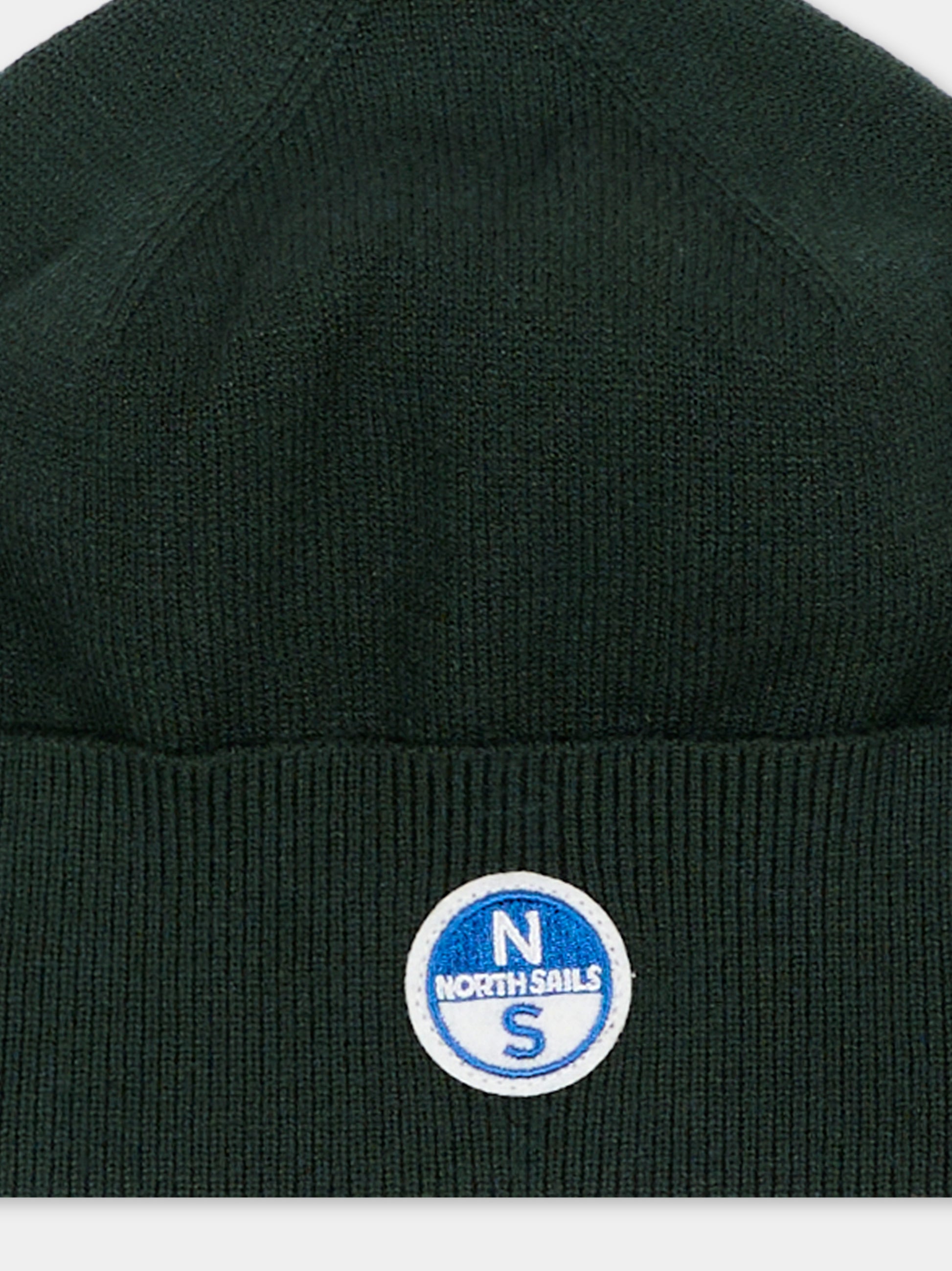 Berretto verde per bambino con logo,North Sails,NBA26113HA GREEN