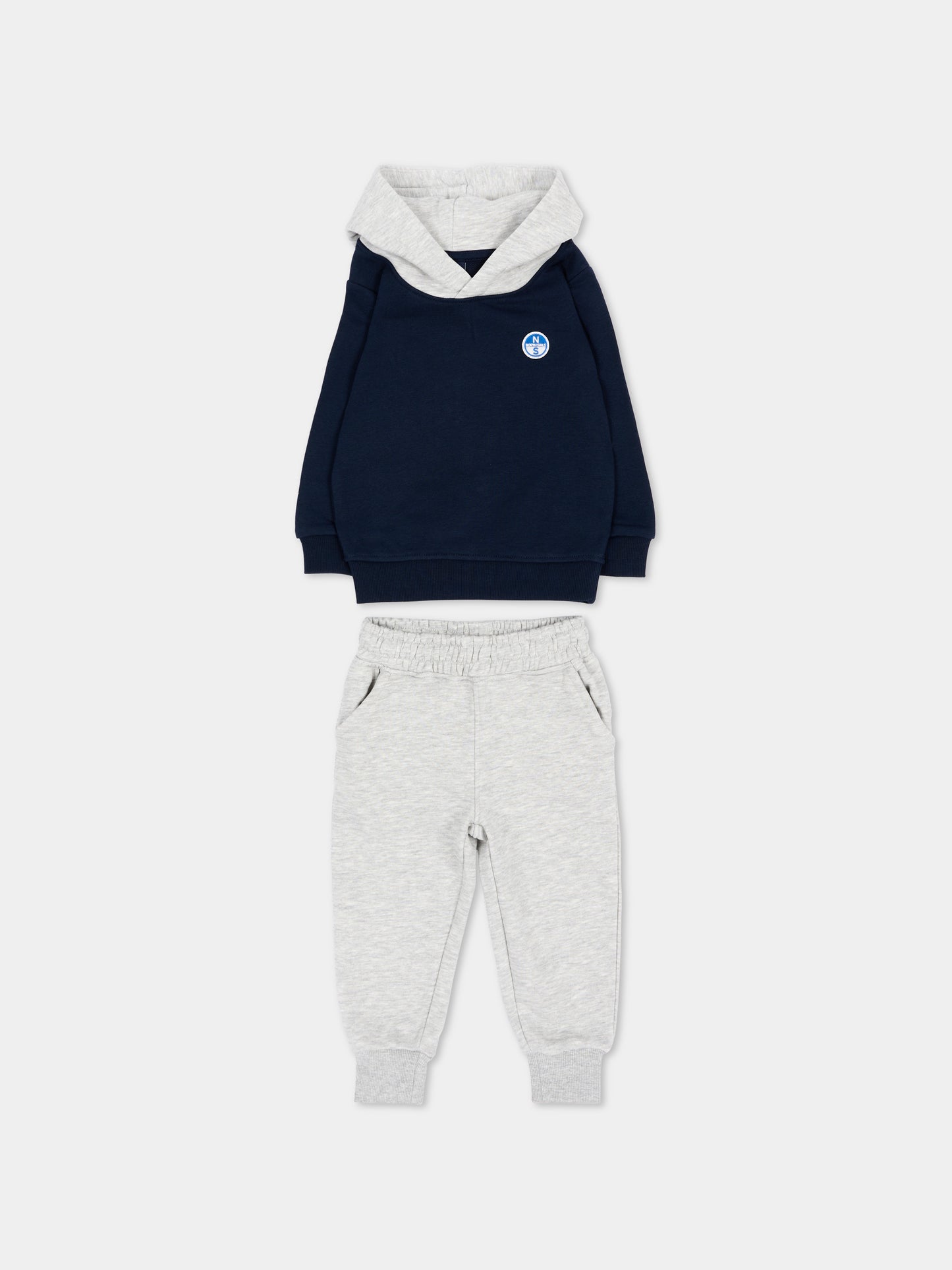 Completo sportivo lungo blu per neonato con logo,North Sails,NIA26034CF BLUE NAVY