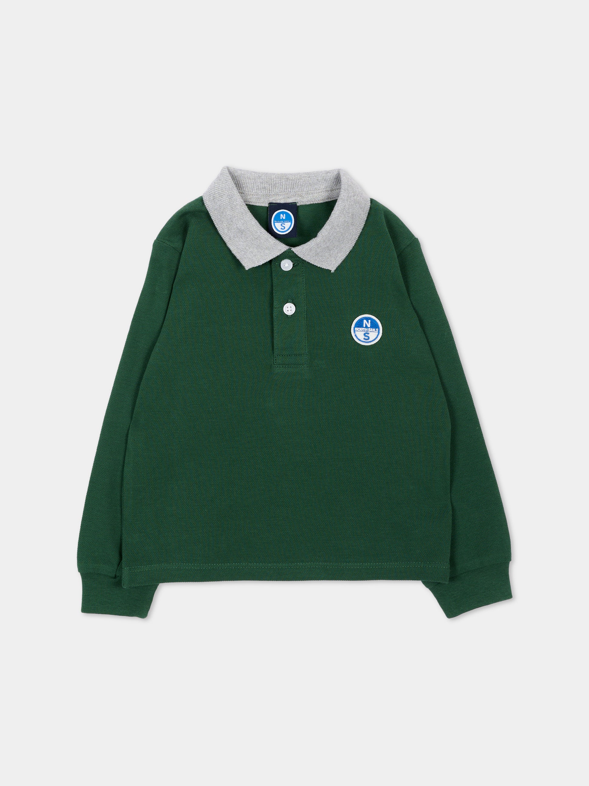 Polo verde per neonato con logo,North Sails,NIA26037PO GREEN