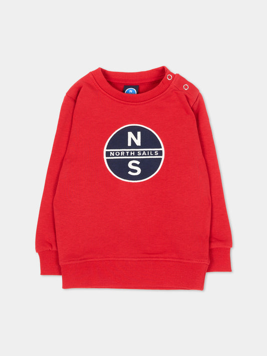 Felpa girocollo rossa per neonato,North Sails,NIA26016FE RED