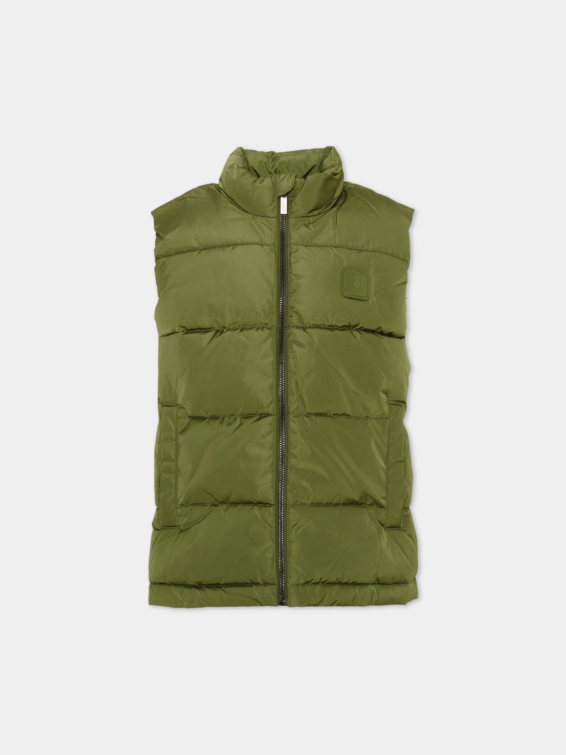 Gilet verde per bambino trapuntato,Trussardi Junior,TBA26048PI CYPRESS CYPRESS
