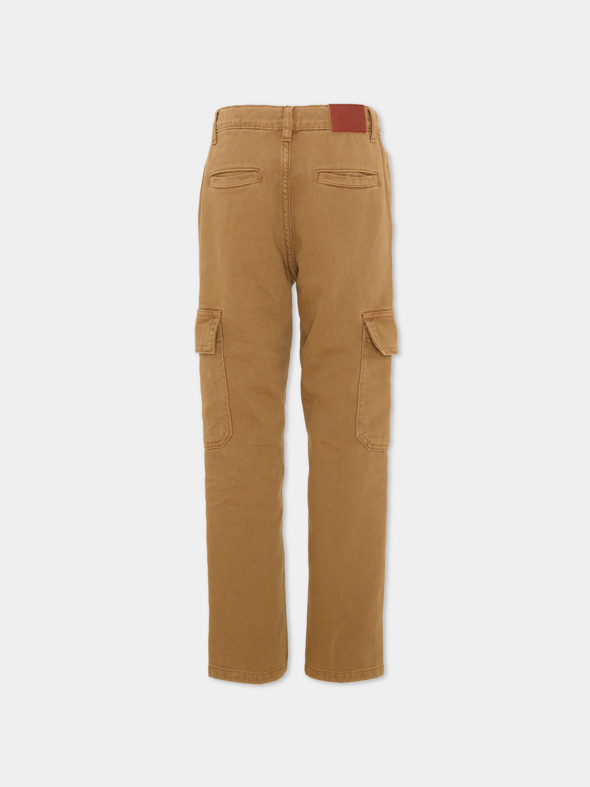 Pantalone marrone per bambino cargo,Trussardi Junior,TBA26036PA BROWN BROWN