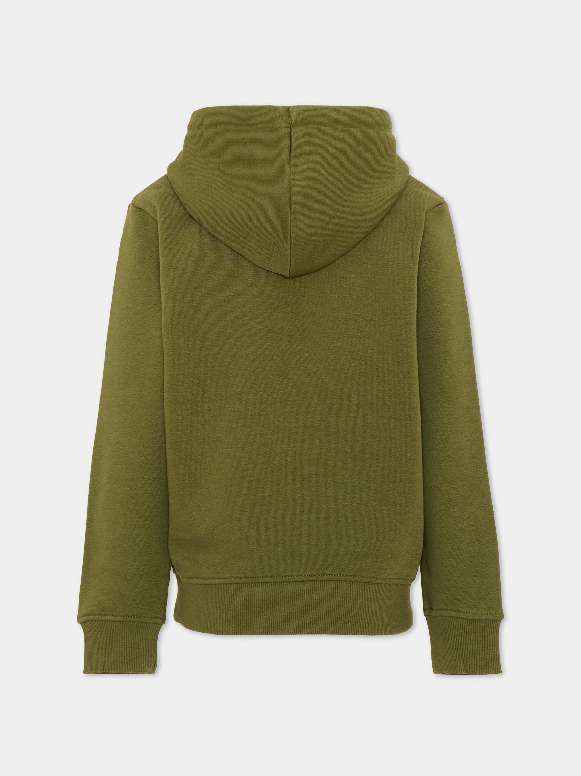Felpa con cappuccio verde per bambino con logo,Trussardi Junior,TBA26062FE CYPRESS CYPRESS