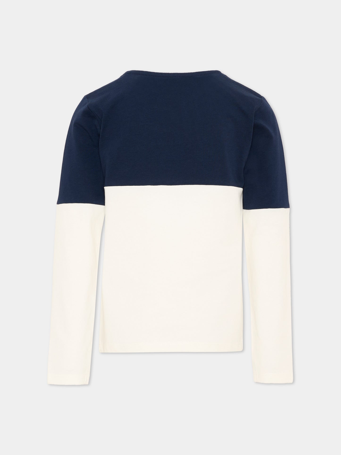 T-shirt bianca per bambino con logo,Trussardi Junior,TIA26055TS O-WHT/BL.N OFF-WHITE