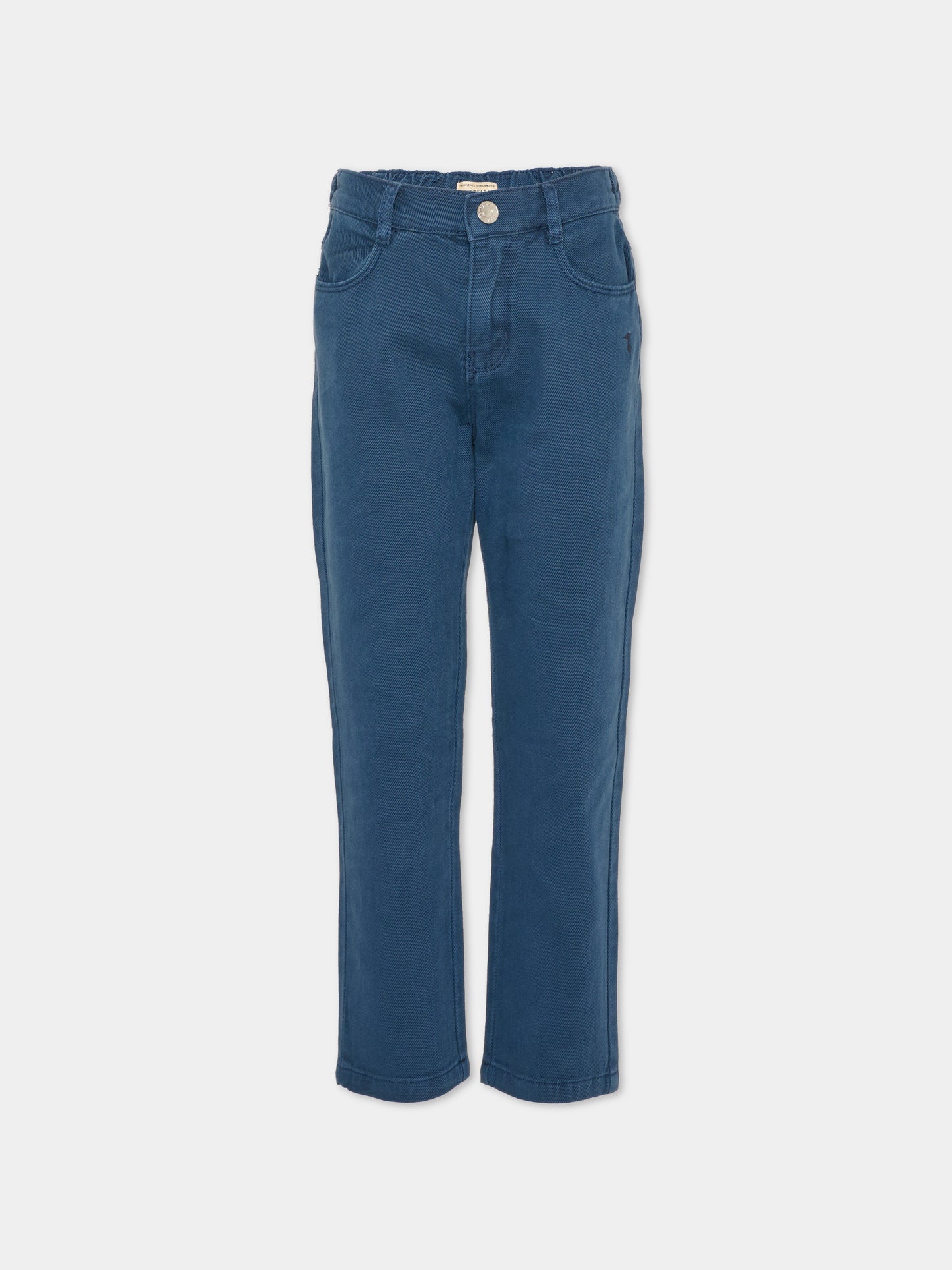 Pantalone blu per bambino con ricamo,Trussardi Junior,TIA26009PA BLUE_NAVAL BLUE NAVAL