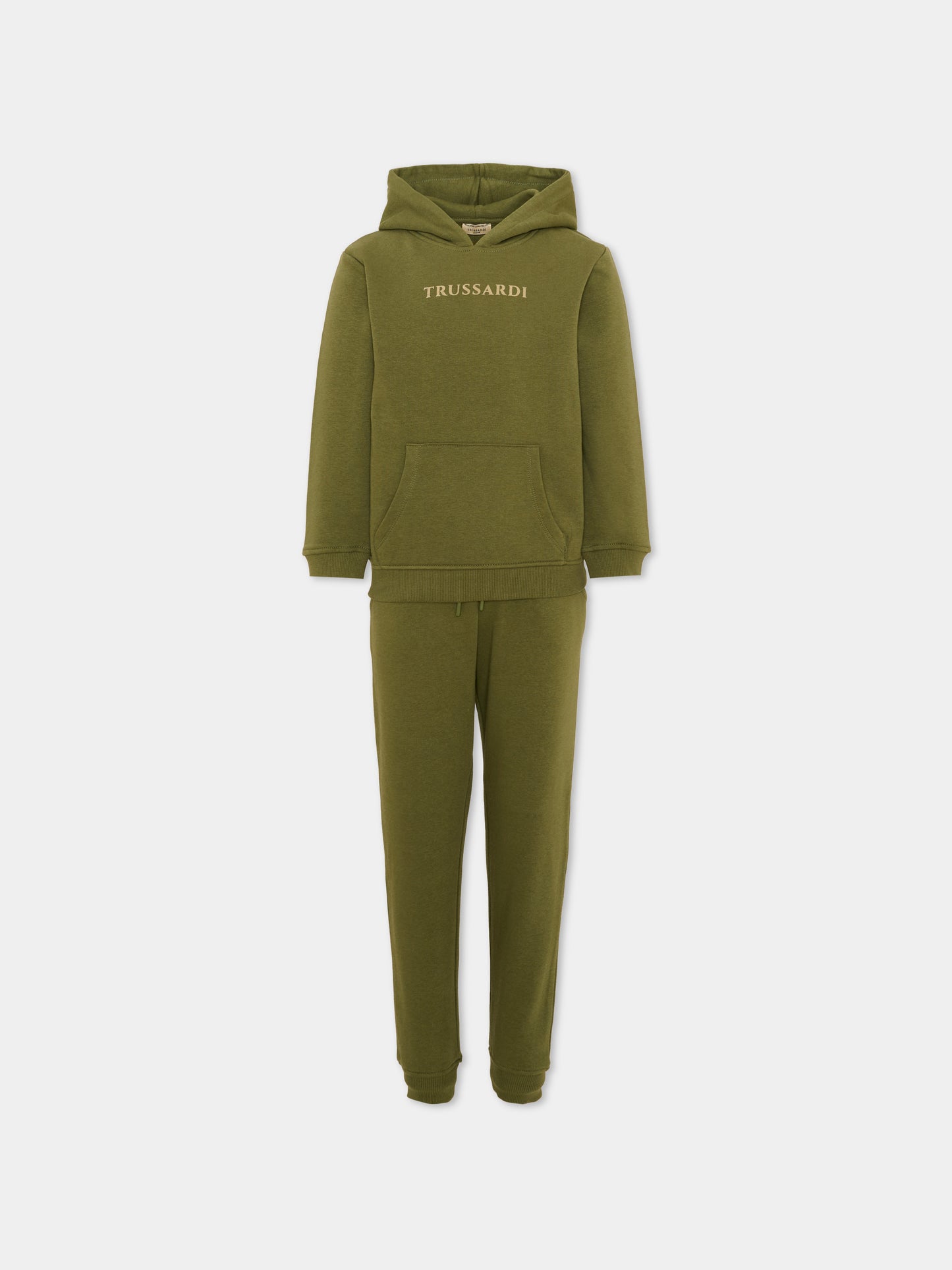 Completo sportivo lungo verde per bambino con logo,Trussardi Junior,TIA26102CF CYPRESS/CY CYPRESS
