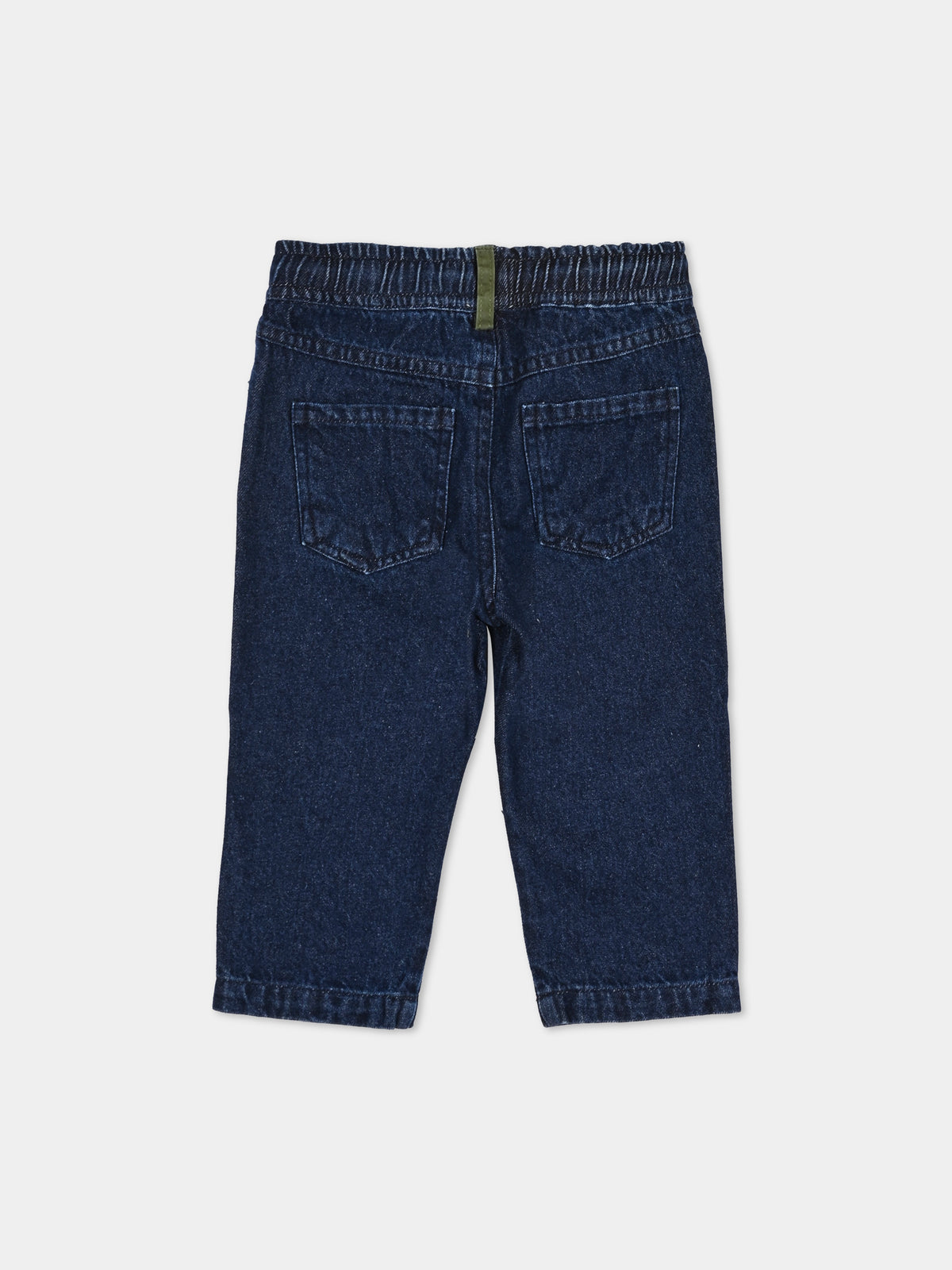 Jeans denim per neonato con levriero,Trussardi Junior,TIA26097JE D.BLUE_MED DENIM BLUE MEDIUM