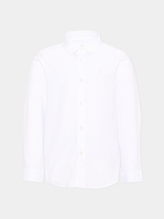 Camicia bianca per bambino con levriero,Trussardi Junior,TIA26016CA WHITE WHITE