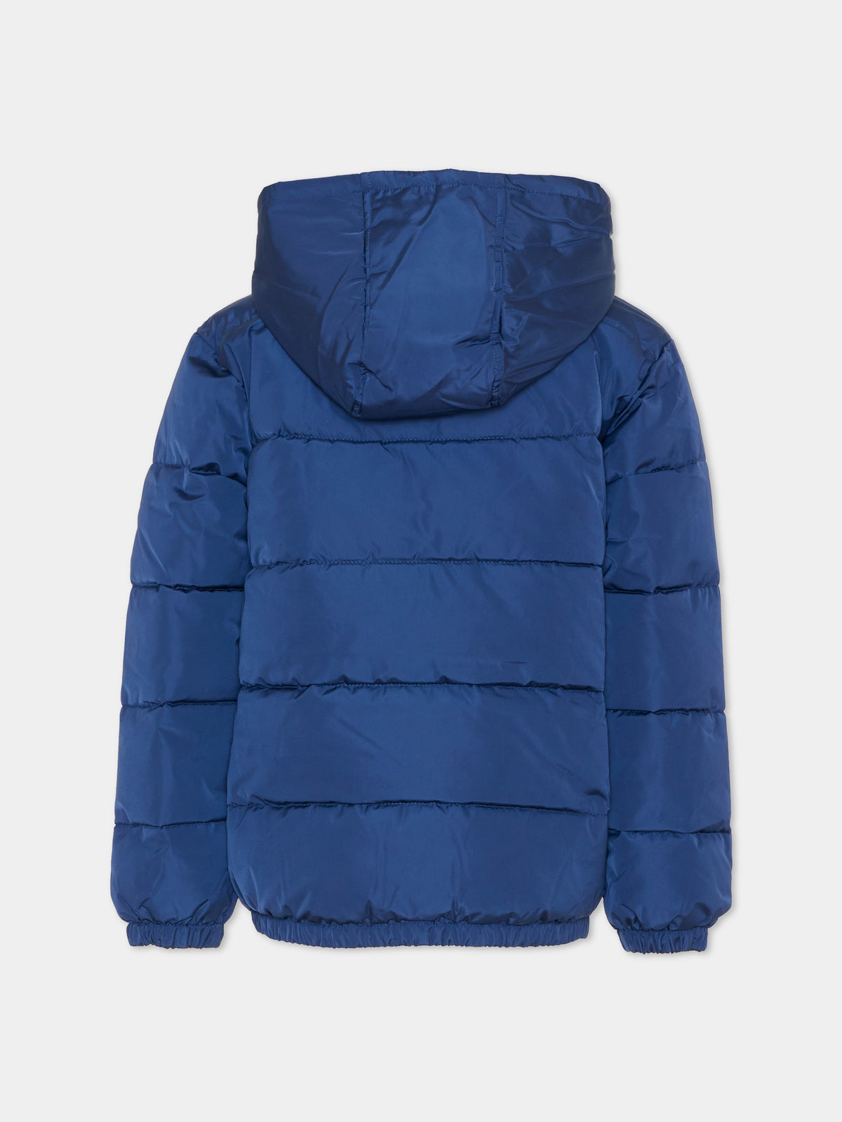 Piumino blu navy per bambino con cappuccio,Trussardi Junior,TIA26001PI BLUE_NAVAL BLUE NAVAL