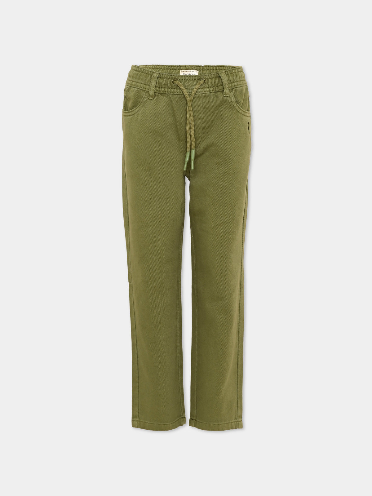 Pantalone verde per bambino con coulisse,Trussardi Junior,TIA26109PA CYPRESS CYPRESS