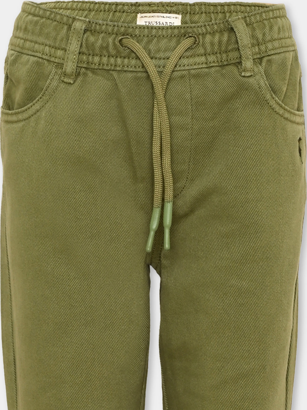 Pantalone verde per bambino con coulisse,Trussardi Junior,TIA26109PA CYPRESS CYPRESS