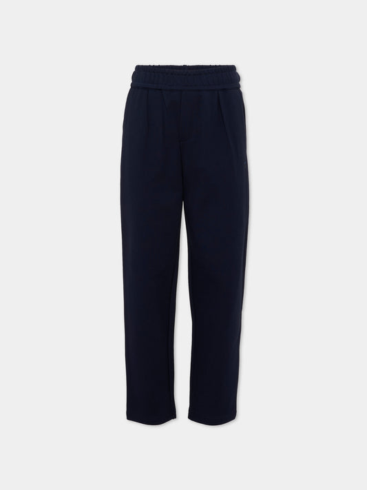 Pantalone blu per bambino con logo,Trussardi Junior,TIA26172PA BLUE_NAVAL BLUE NAVAL