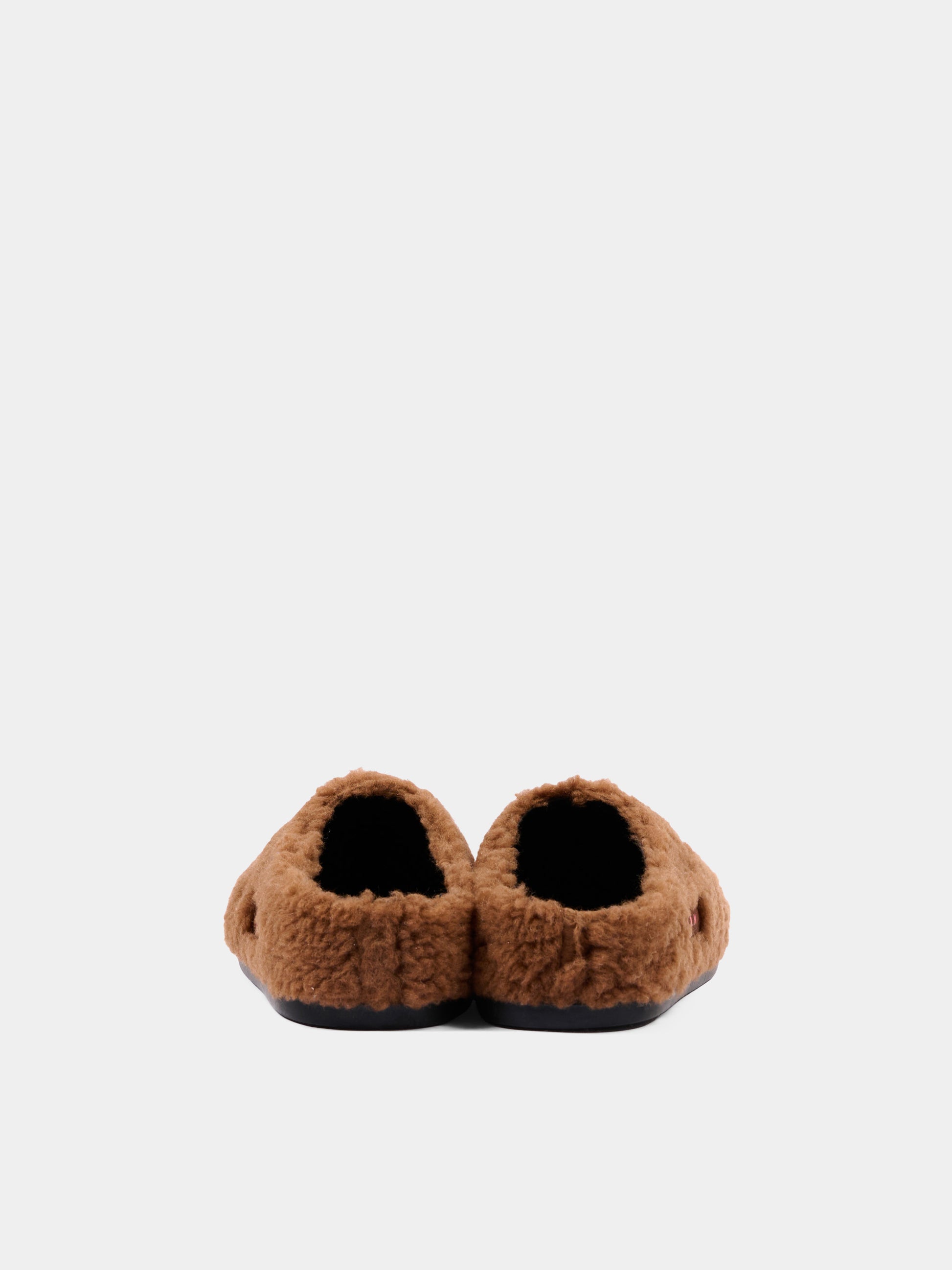 Sabot marrone per bambina effetto pelliccia,Marni Kids,83781 VAR3