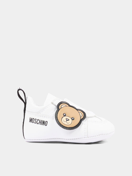 Sneakers bianche per neonato con Teddy Bear,Moschino Kids,84066 VAR8