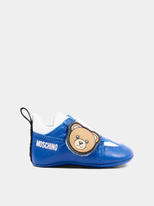 Sneakers blu per neonato con Teddy Bear,Moschino Kids,84066 VAR6