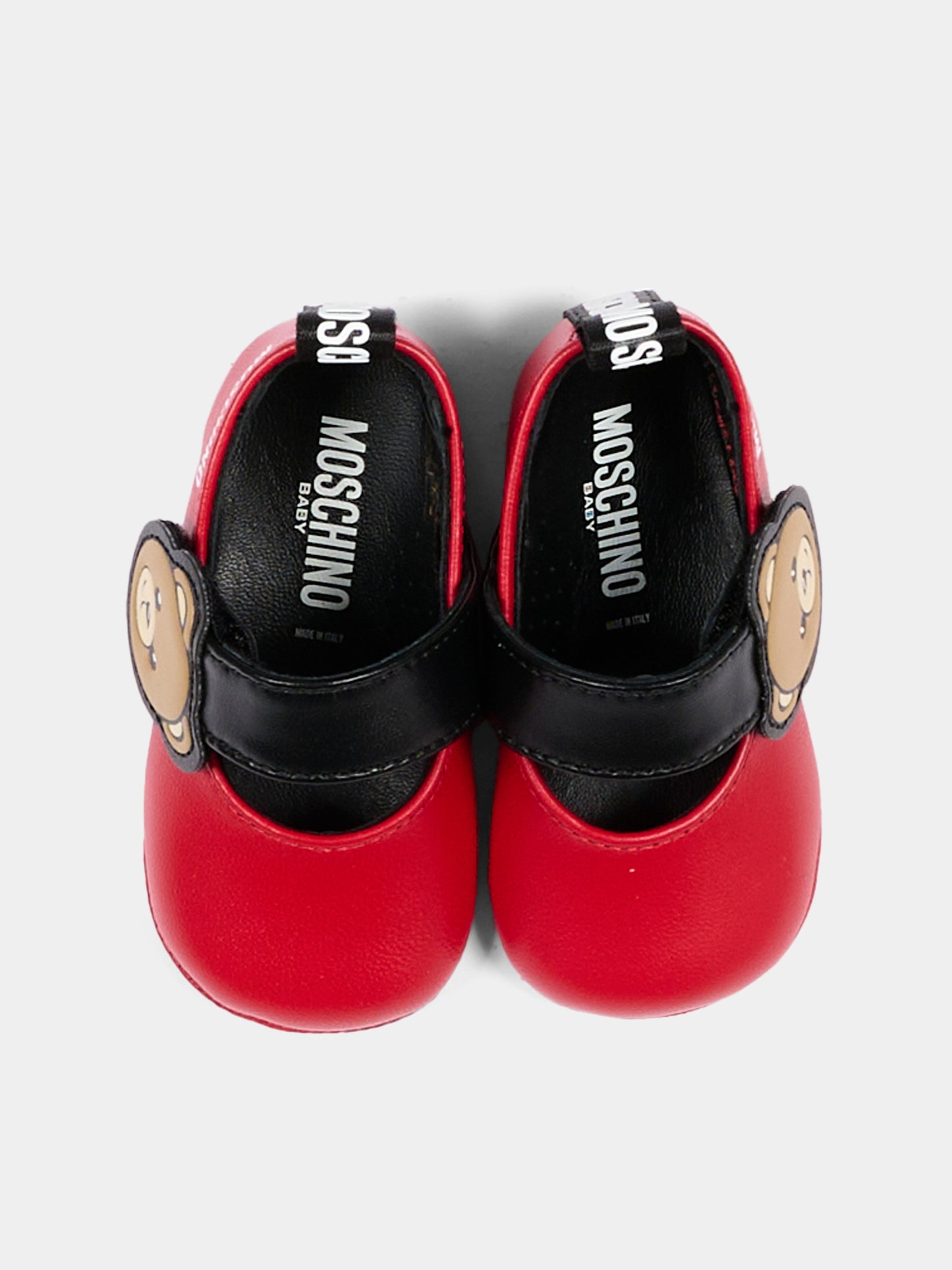 Ballerine rosse per neonata con Teddy Bear,Moschino Kids,84054 VAR1