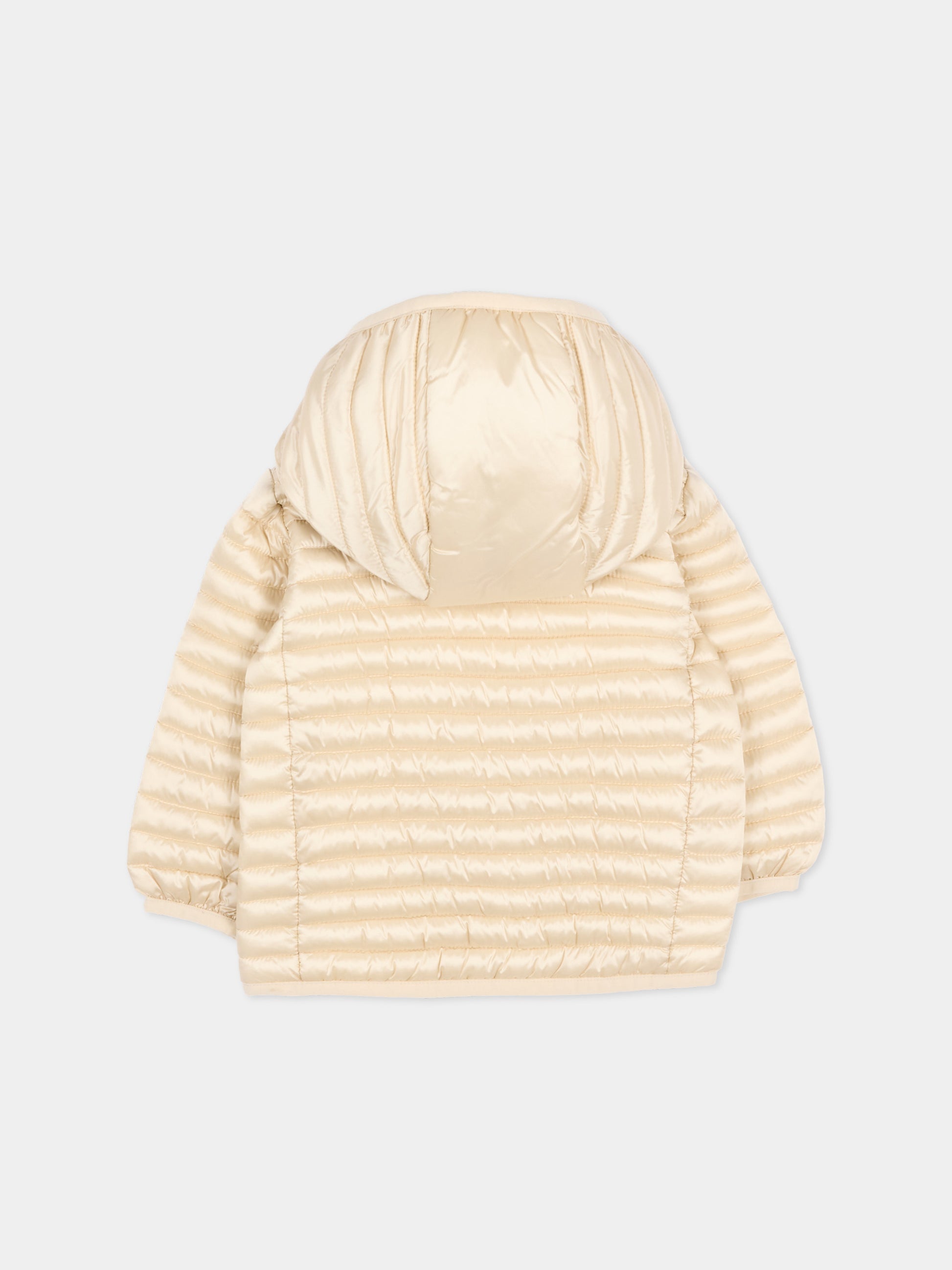 Piumino beige per neonata con cappuccio,Save The Duck Kids,I30005G IRIS20 40034