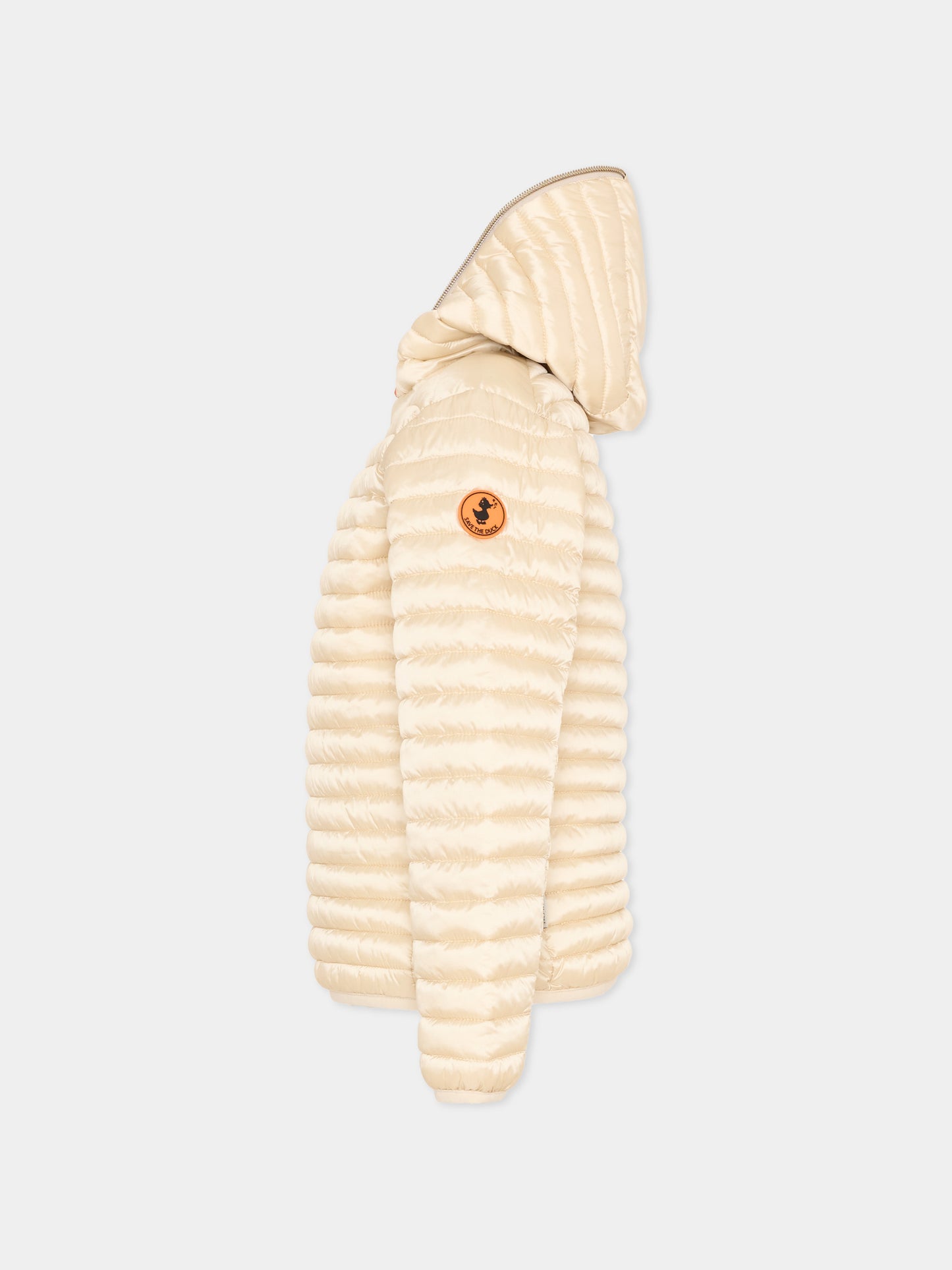 Piumino beige Rosy per bambini,Save The Duck Kids,J32310G IRIS20 40034