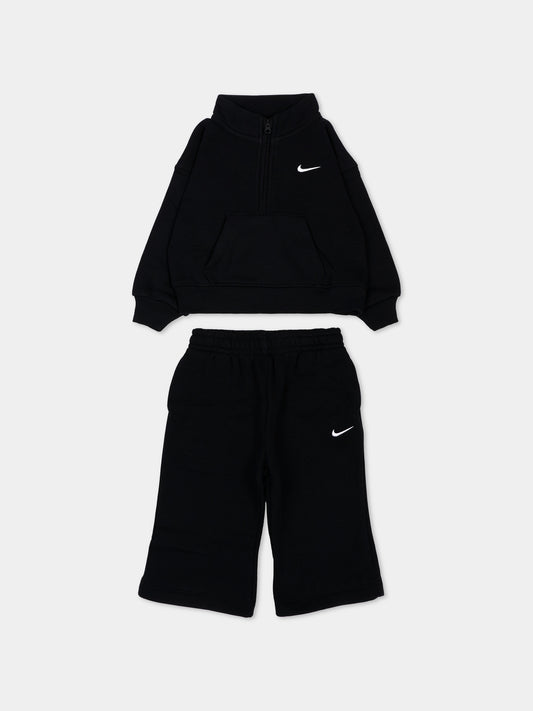 Completo sportivo nero per neonati con logo,Nike,16P242 023