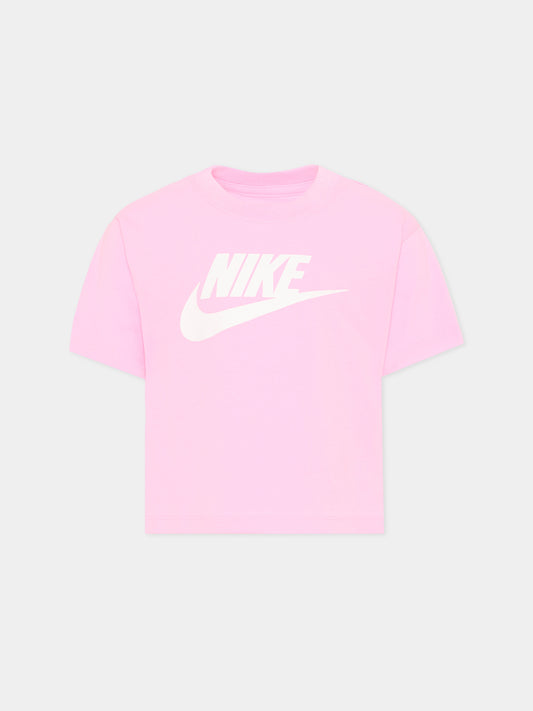 T-Shirt rosa per bambina con logo,Nike,36L160 AAH