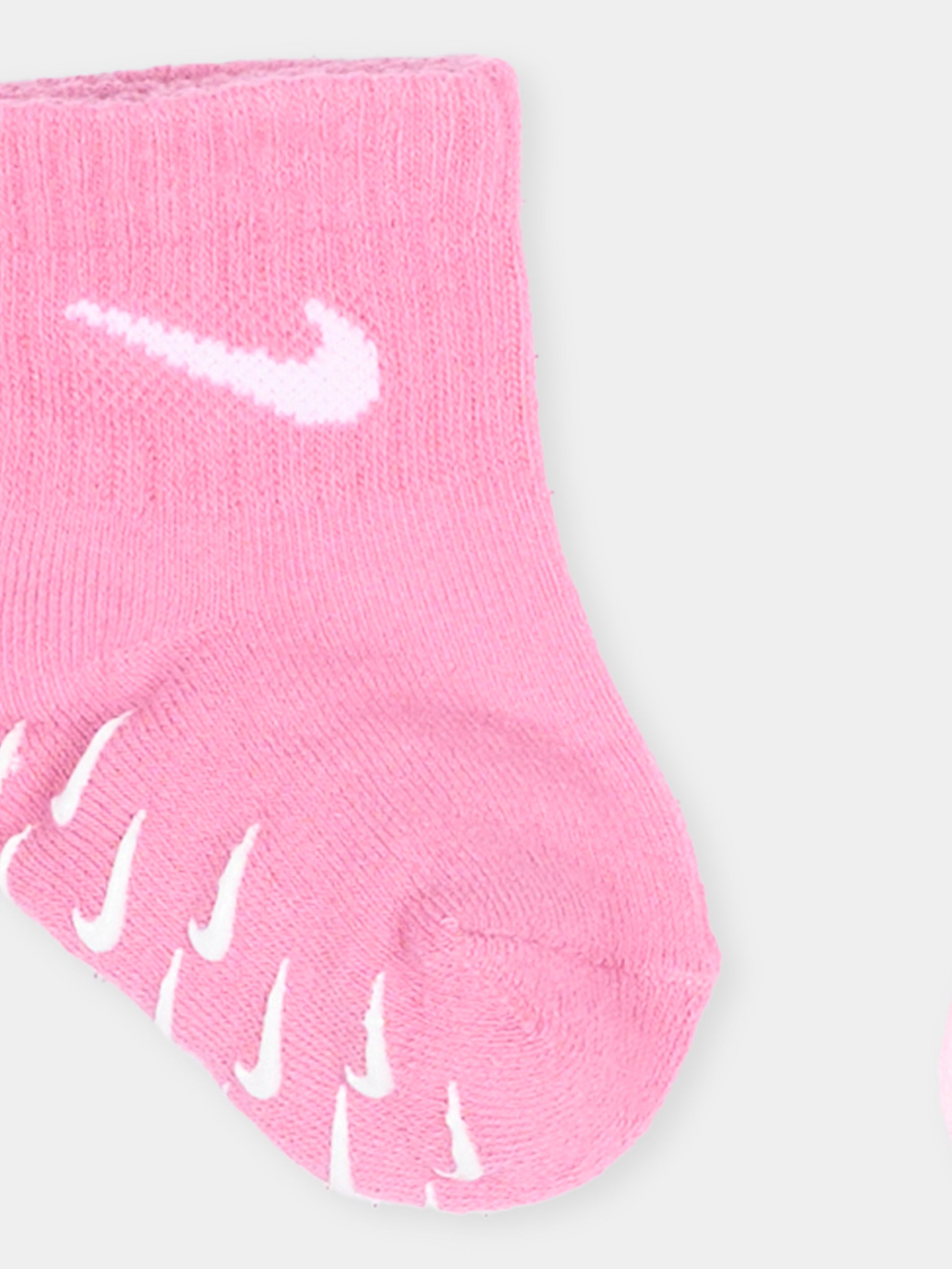 Calza spugna rosa per neonata con logo,Nike,NN1131 ACG