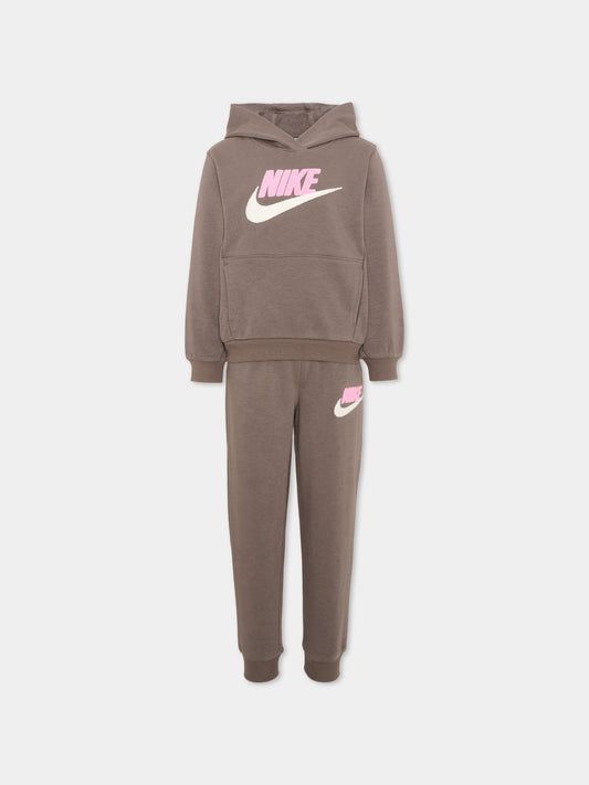 Completo sportivo lungo grigio per bambina,Nike,36N385 K0P