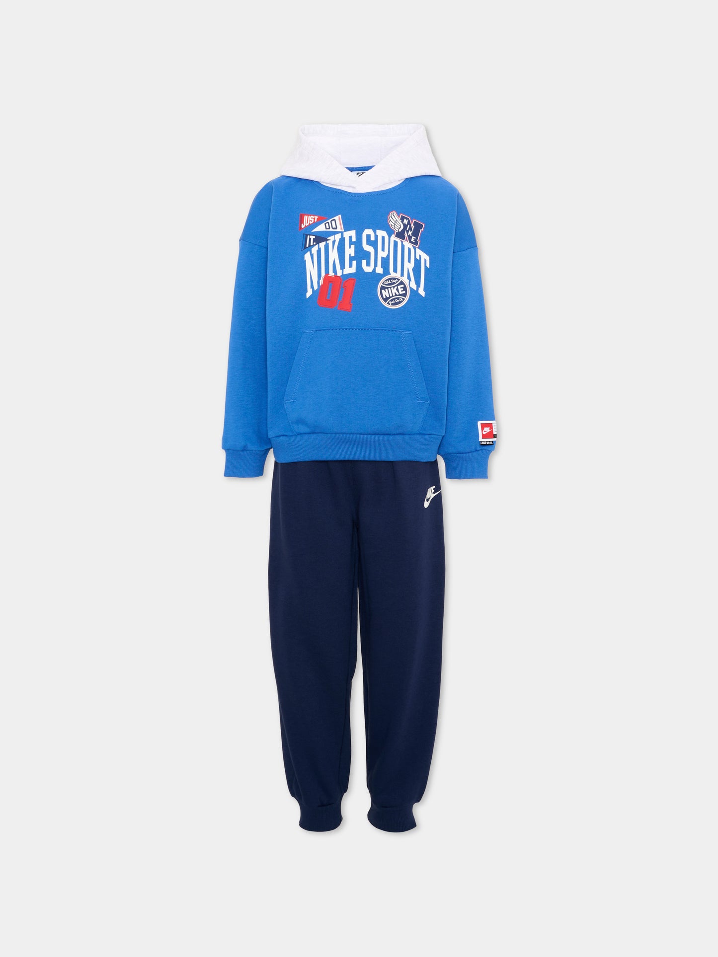 Completo sportivo blu per bambino con logo,Nike,86P214 U90