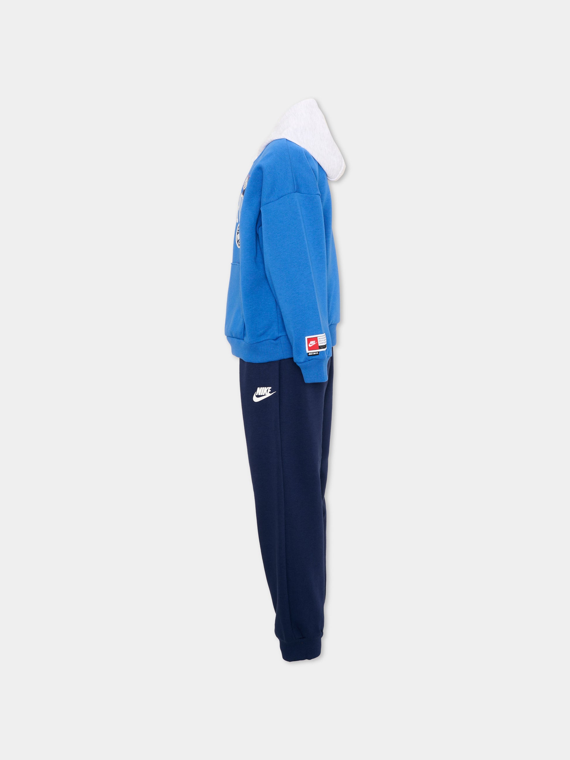 Completo sportivo blu per bambino con logo,Nike,86P214 U90
