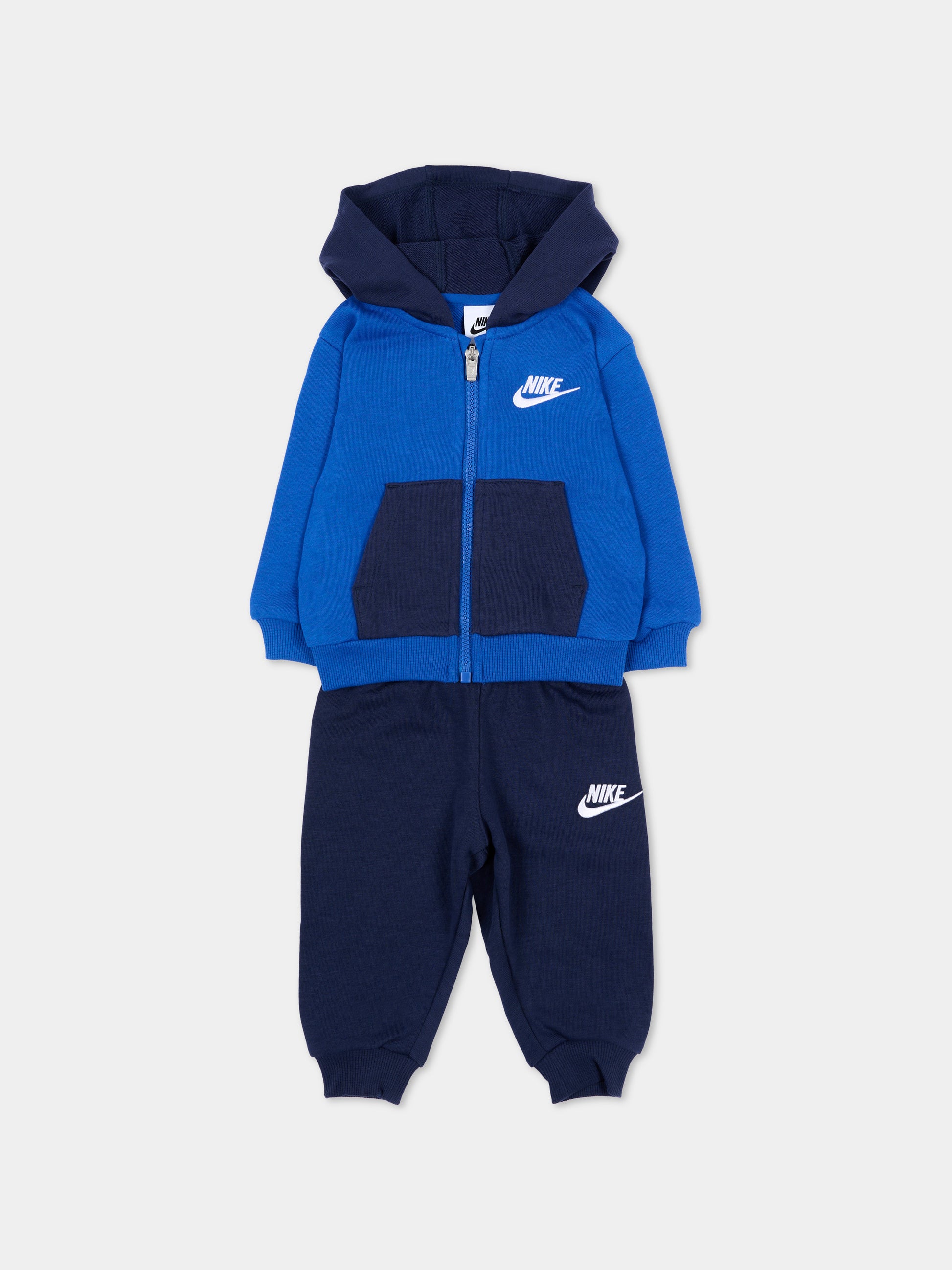 Completo sportivo lungo blu con logo per neonato,Nike,66P282 U90