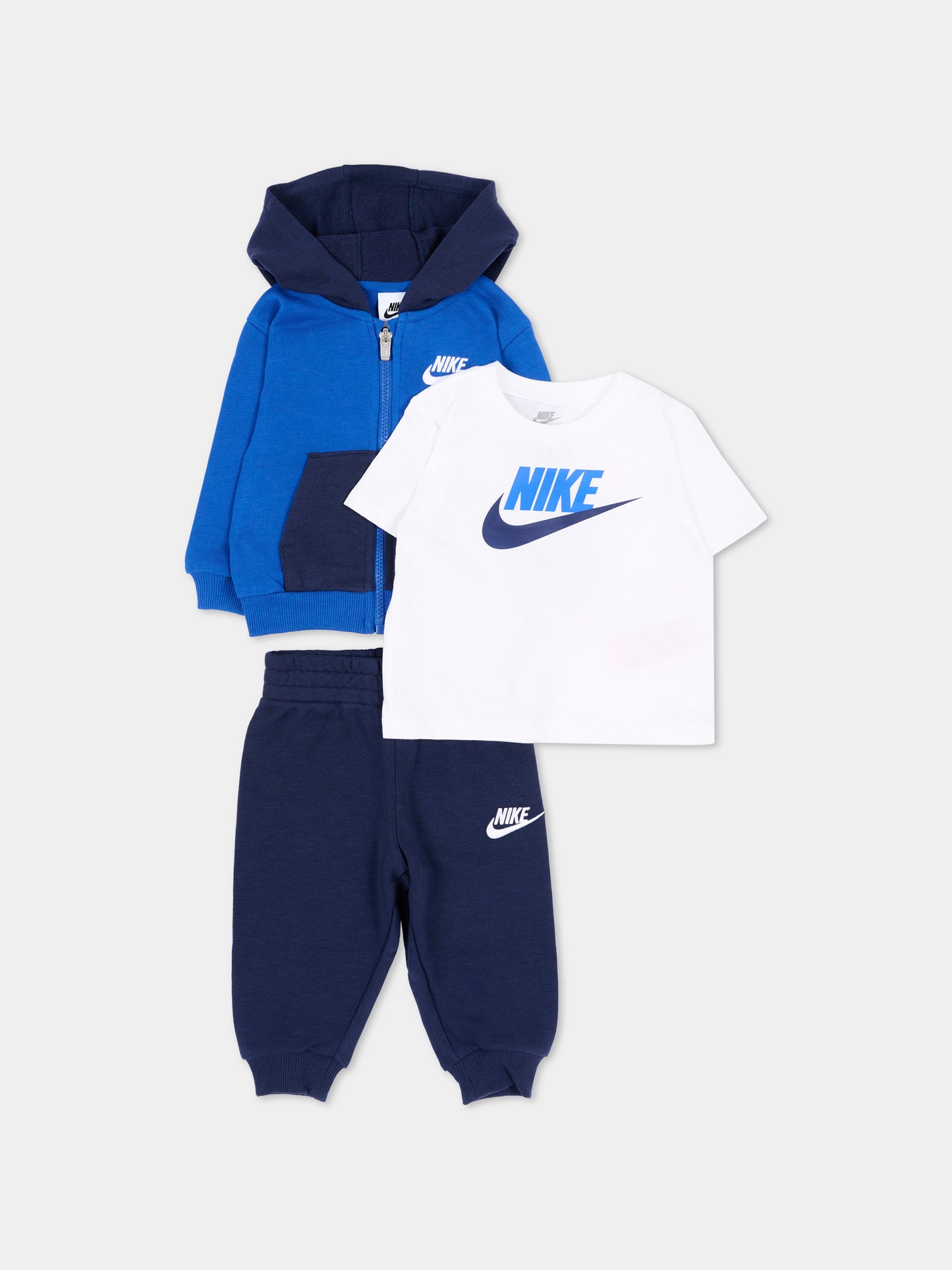 Completo sportivo lungo blu con logo per neonato,Nike,66P282 U90