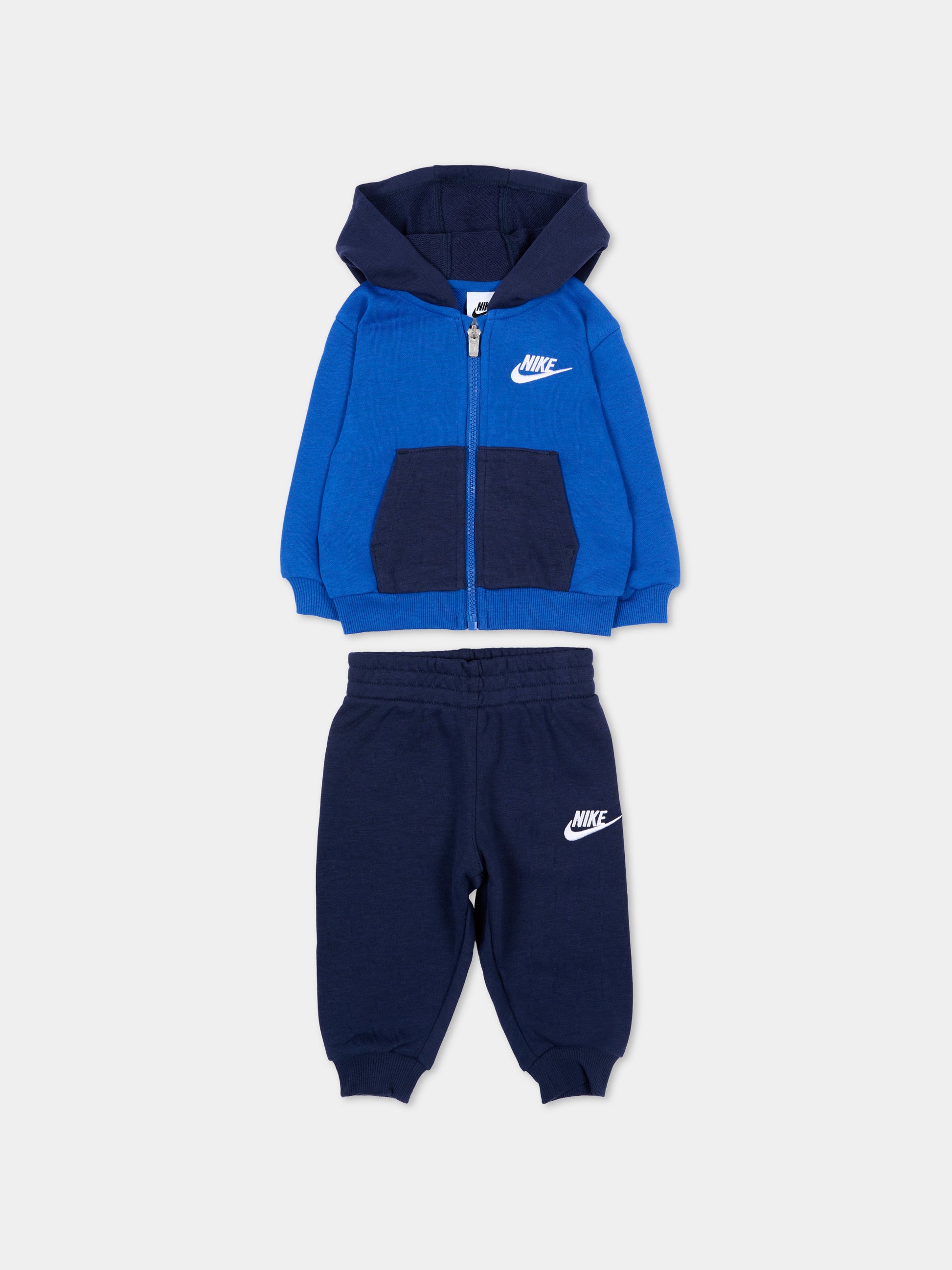 Completo sportivo lungo blu con logo per neonato,Nike,66P282 U90