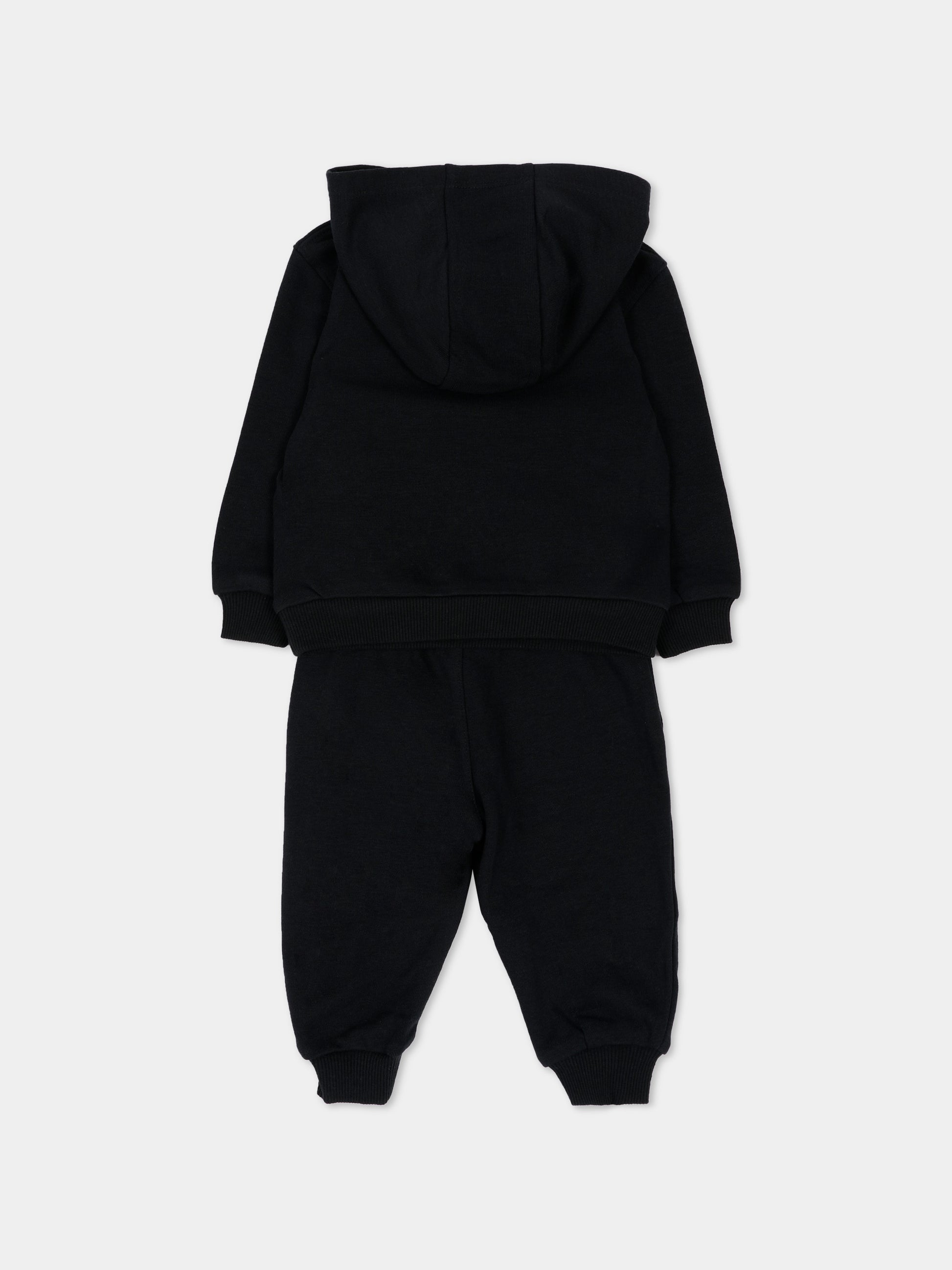 Completo sportivo lungo nero con logo per neonato,Nike,66N385 023