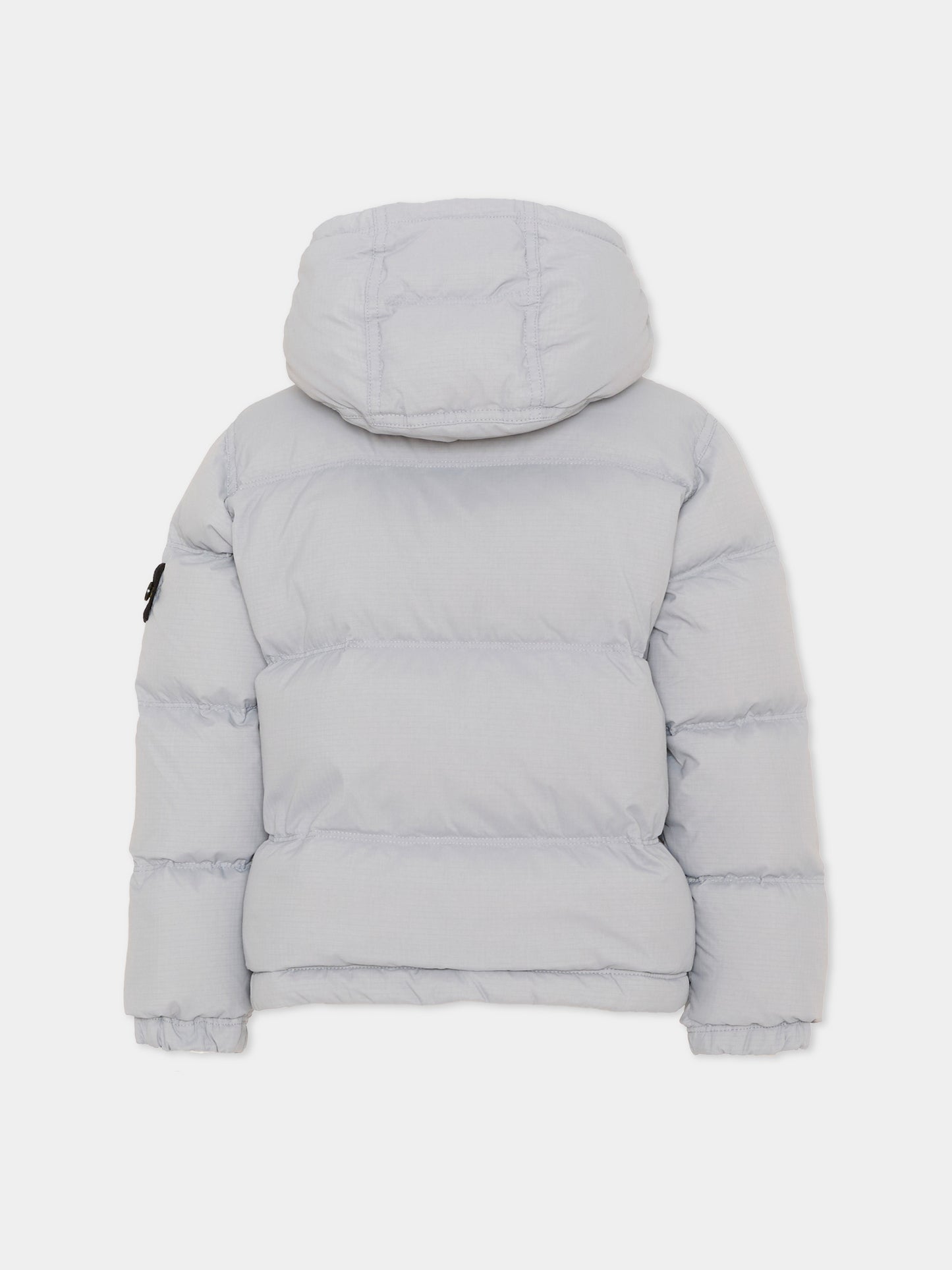 Piumino grigio per bambino con logo,Stone Island Junior,L2S16 4100005 S0483 V0049