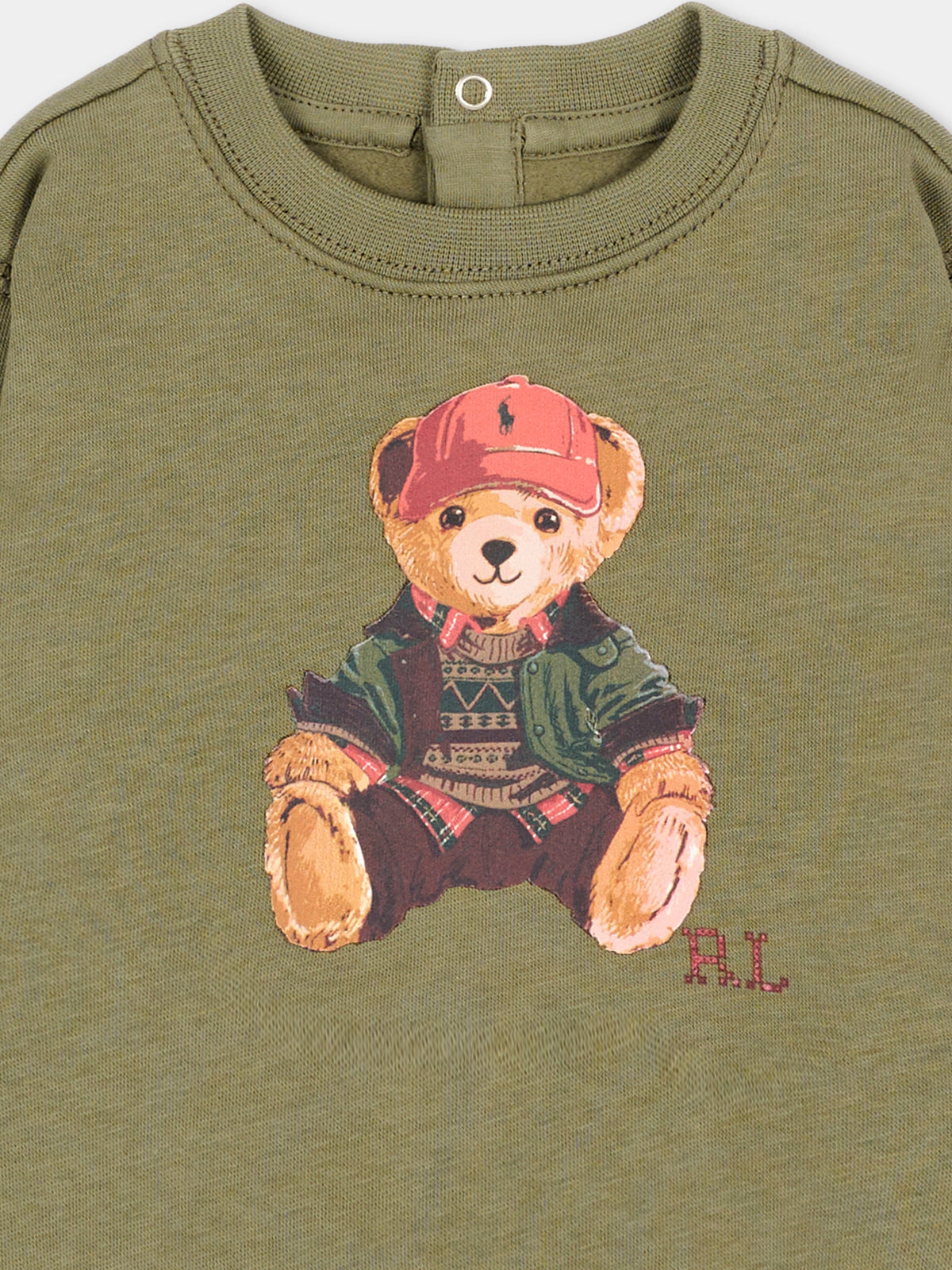 Felpa girocollo verde per neonati,Ralph Lauren Kids,B30216001