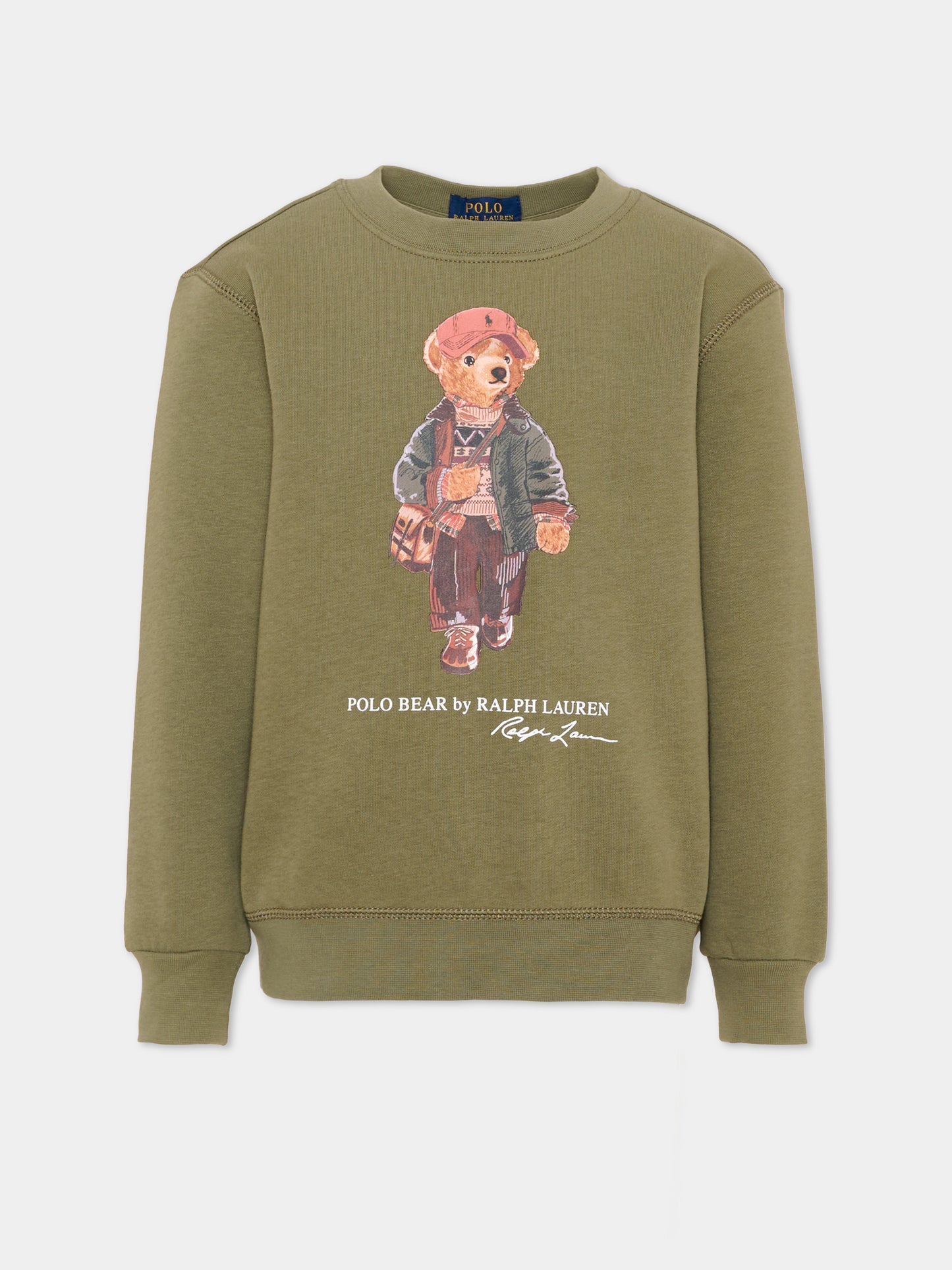 Felpa verde per bambini con Polo Bear,Ralph Lauren Kids,B27294001