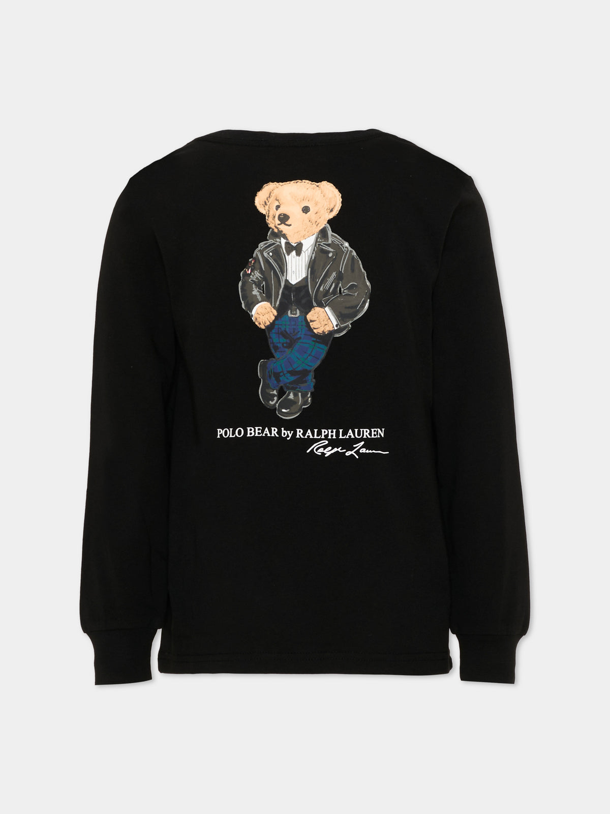 T-shirt a manica lunga nera Polo Bear per bambino,Ralph Lauren Kids,B29159001