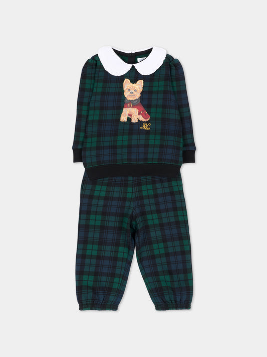 Completo sportivo lungo verde per neonati,Ralph Lauren Kids,B28628001