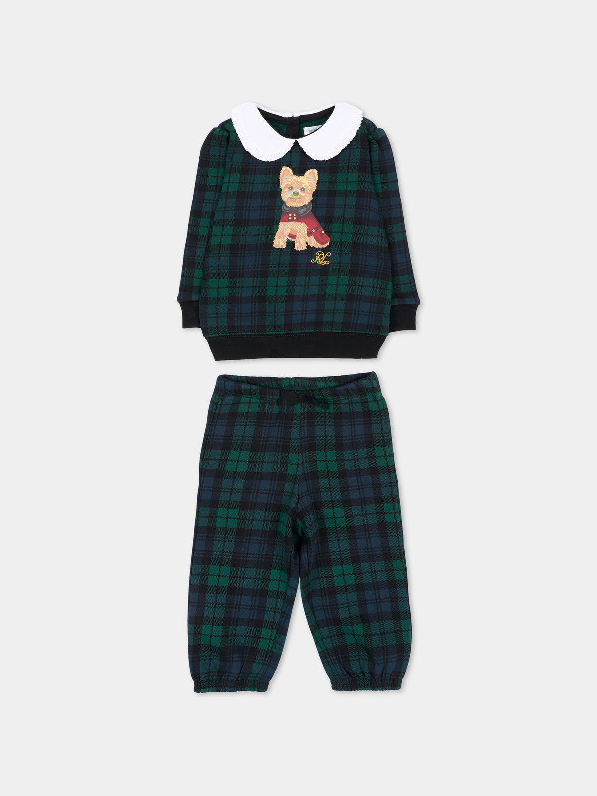 Completo sportivo lungo verde per neonati,Ralph Lauren Kids,B28628001