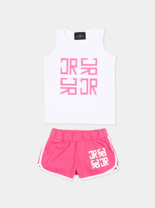 Completo sportivo bianco per neonata con logo,Richmond,RIP26028CJ WHITE/F.P.