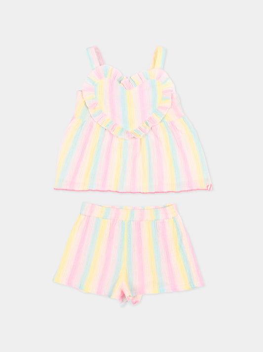 Completo multicolor per neonata a righe,Billieblush,U20821 Z41
