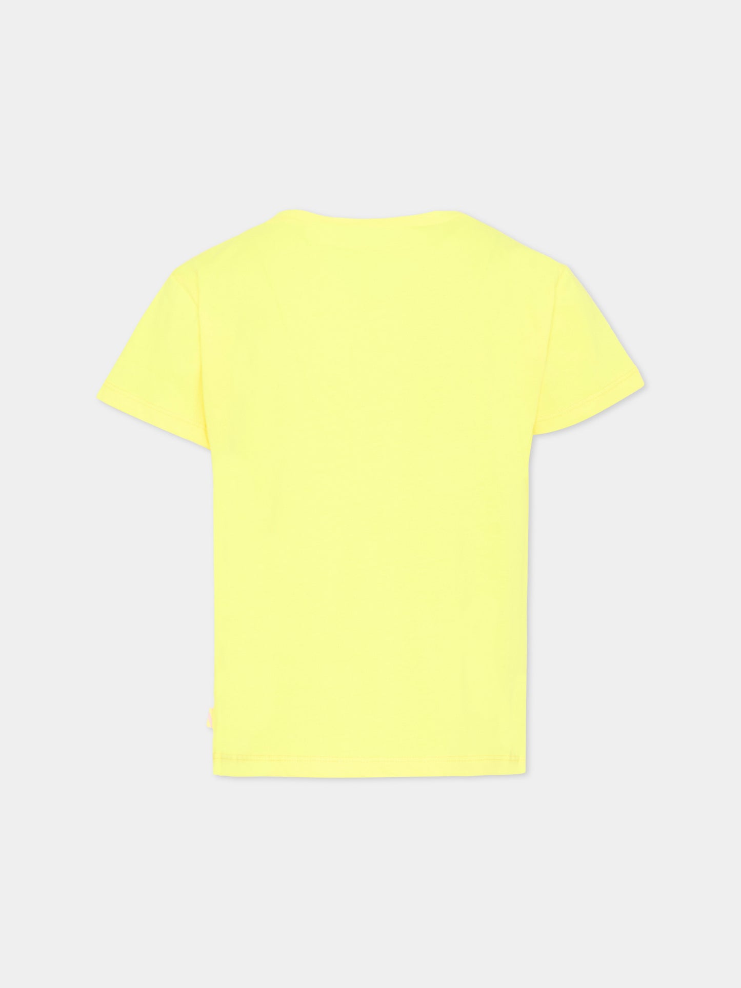 T-Shirt gialla per bambina con paillettes,Billieblush,U20924 549