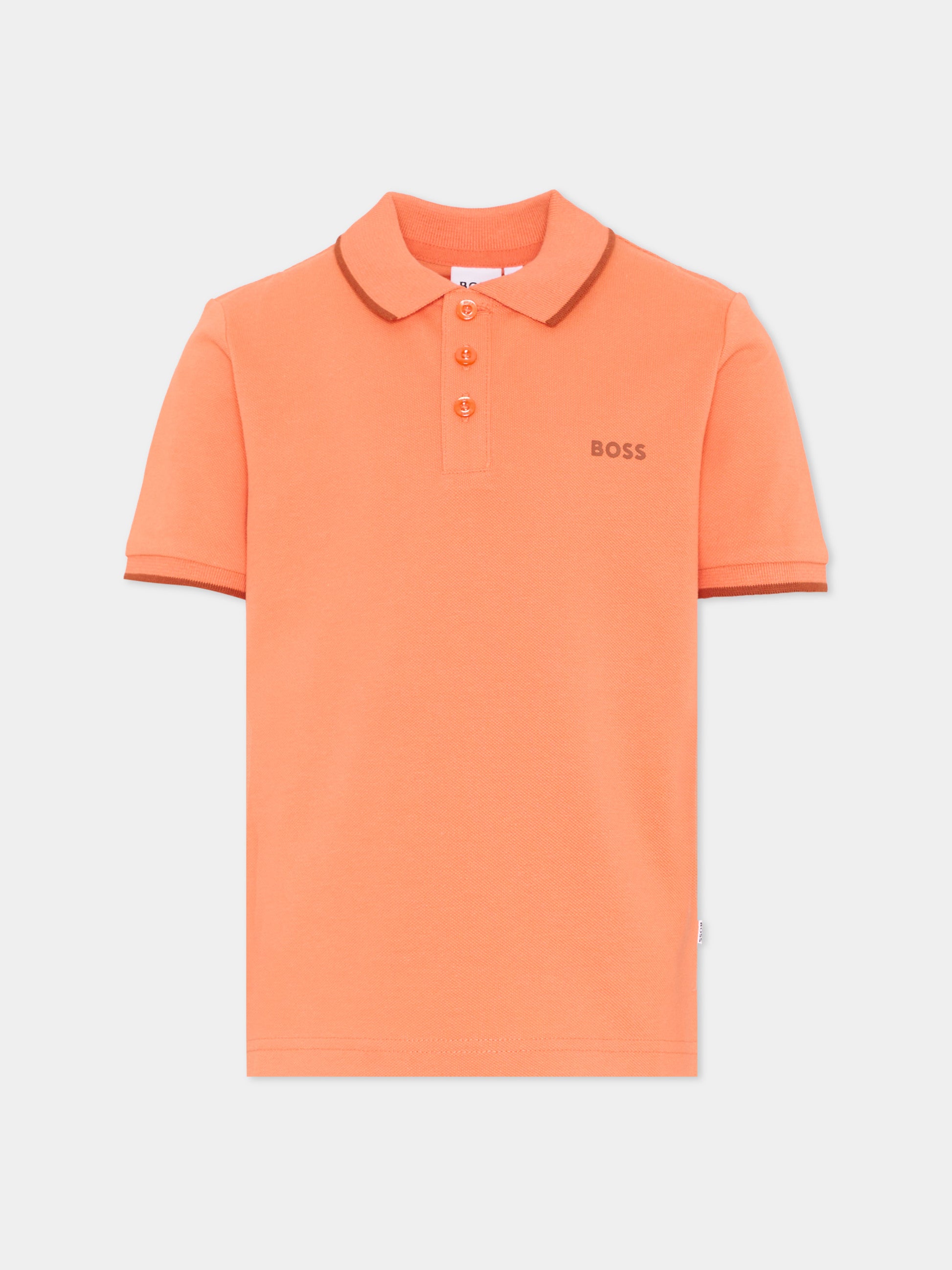 Polo rossa per bambino con logo,Boss,J52011 415