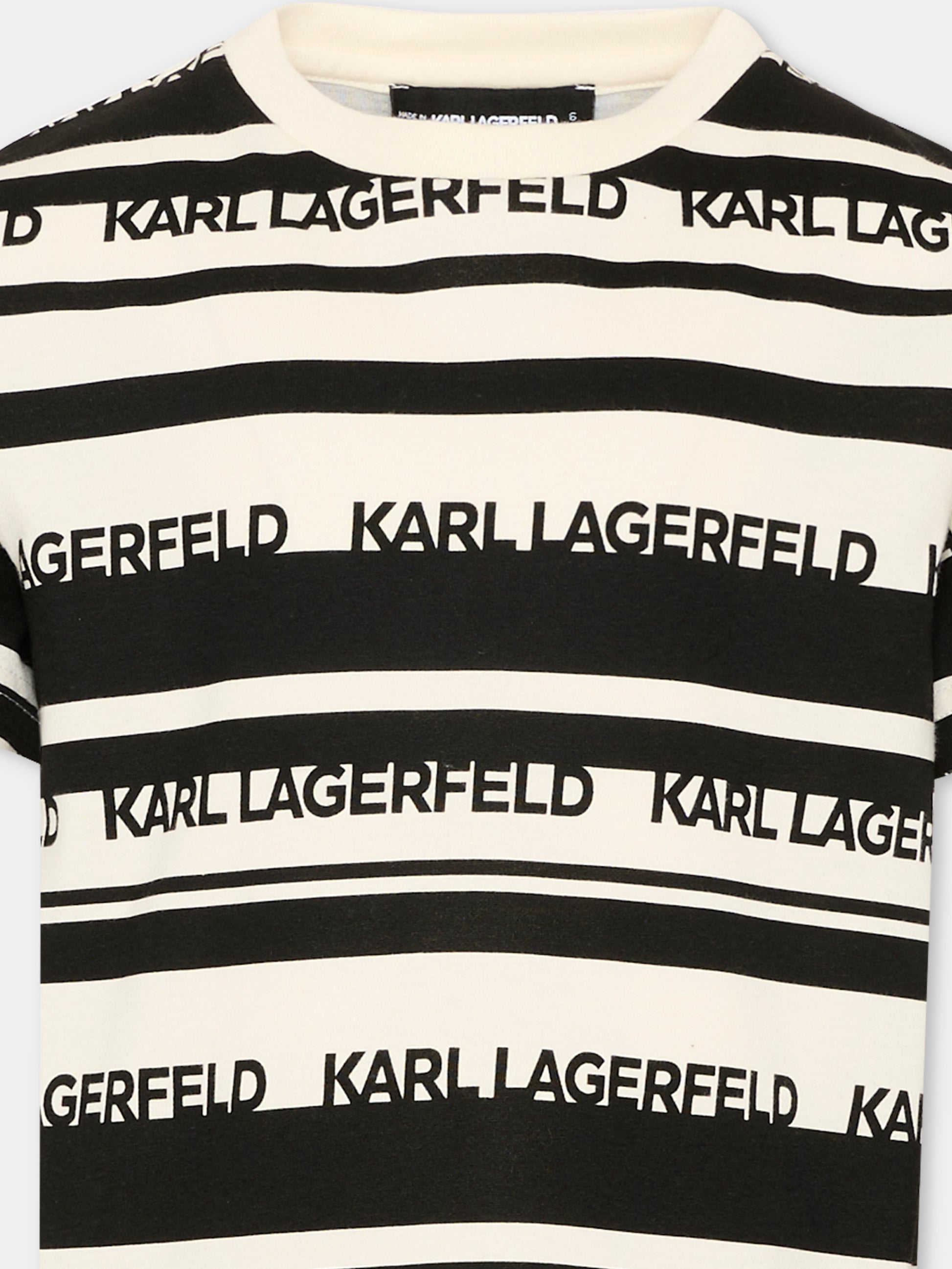T-Shirt avorio per bambino con logo,Karl Lagerfeld Kids,Z30433 122