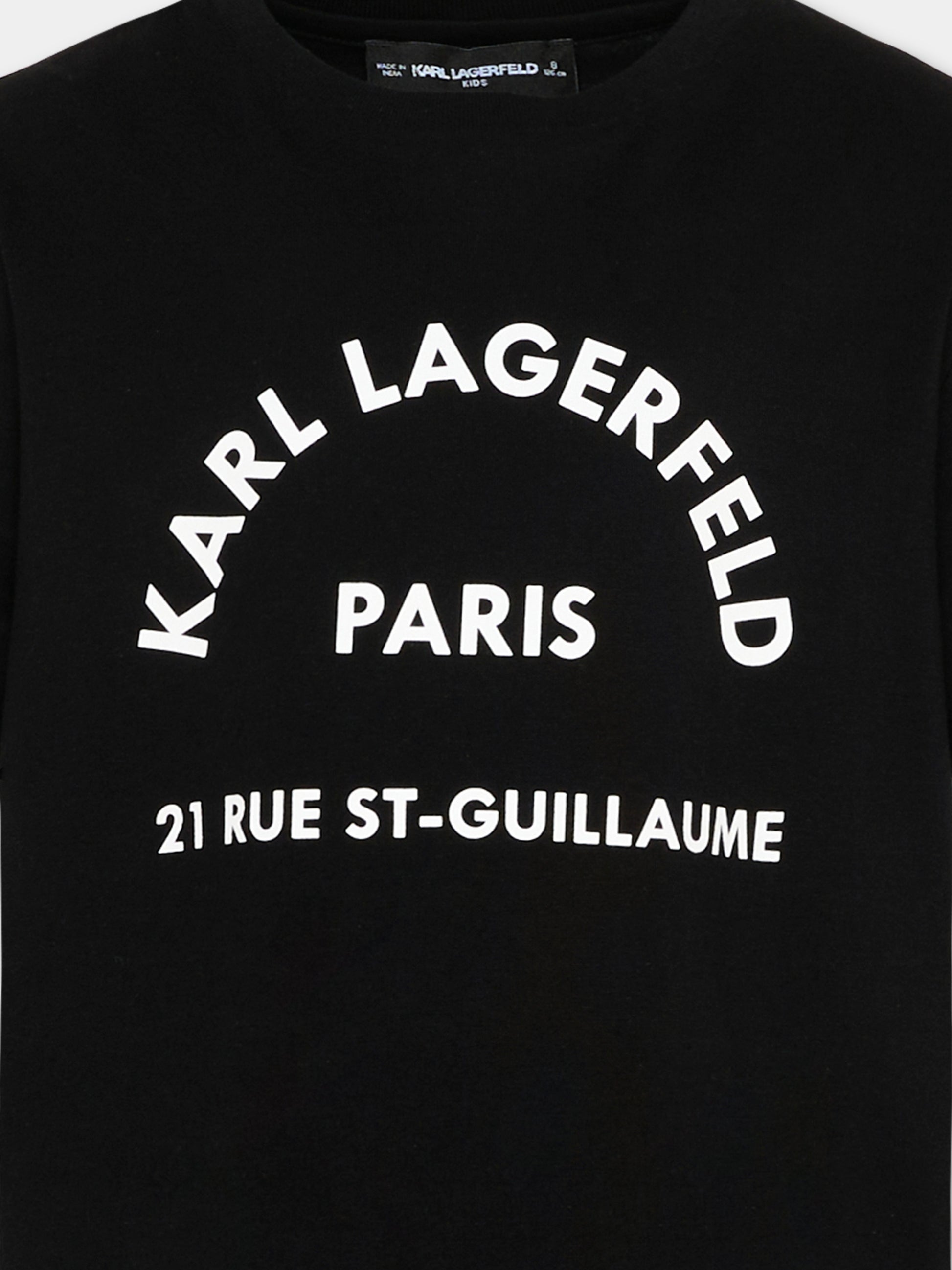 T-Shirt nera per bambino con logo,Karl Lagerfeld Kids,Z30439 09B