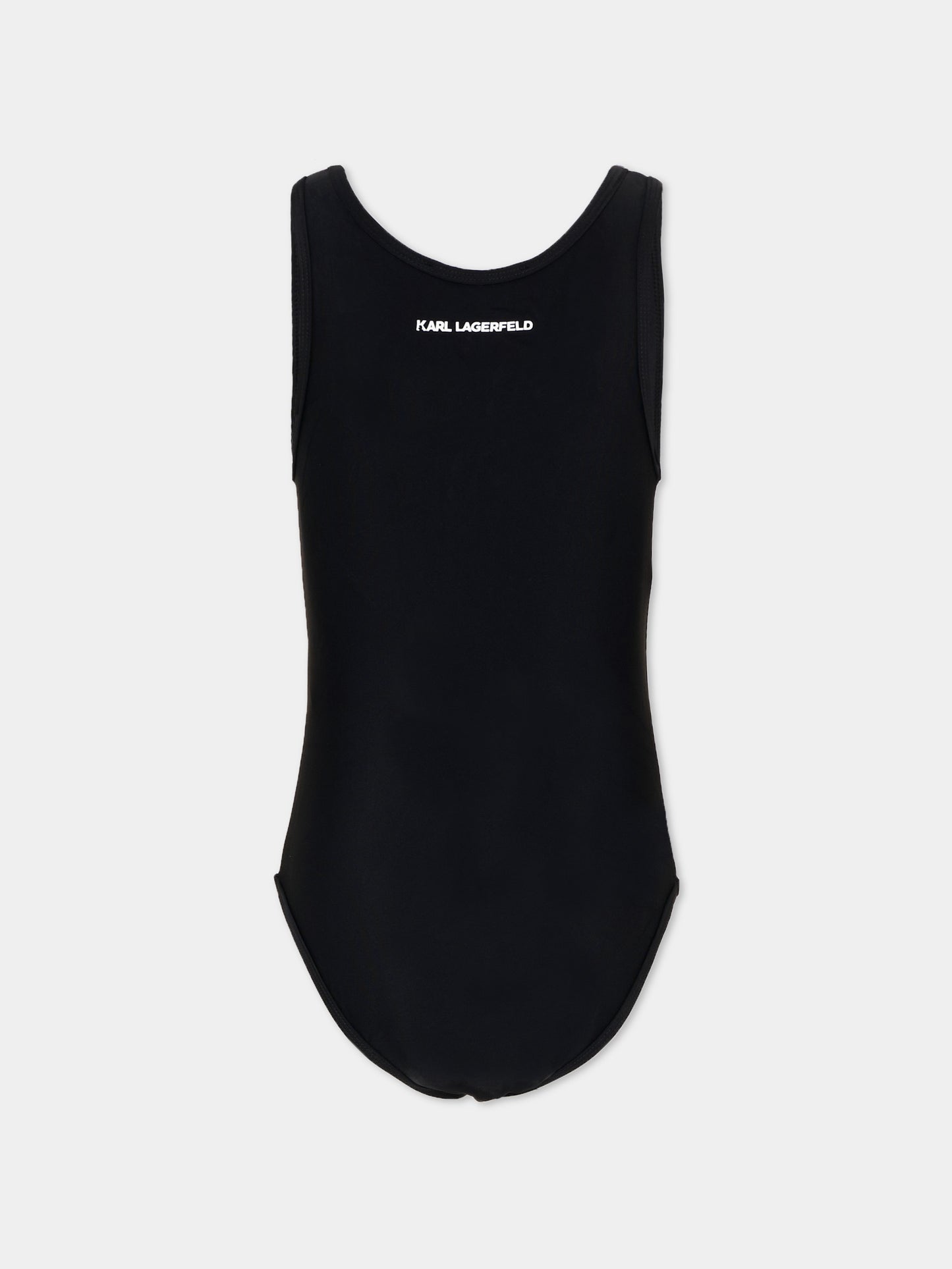 Costume intero nero per bambina con logo,Karl Lagerfeld Kids,Z30444 09B
